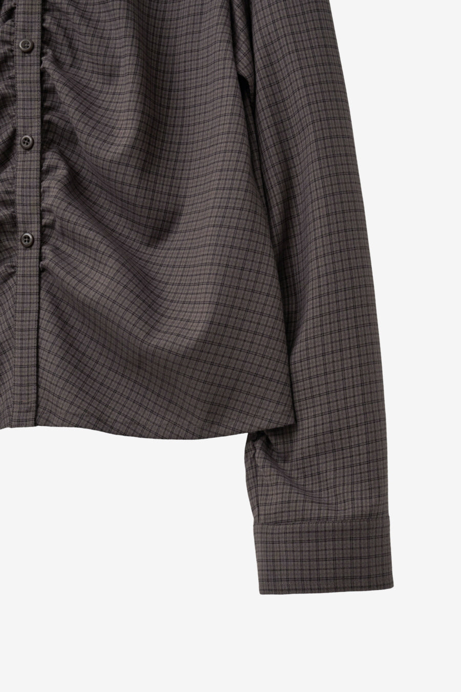 Insilence - Check Shirring Shirt (Brown Check) product image 10 | TRAB K-Fashion Australia