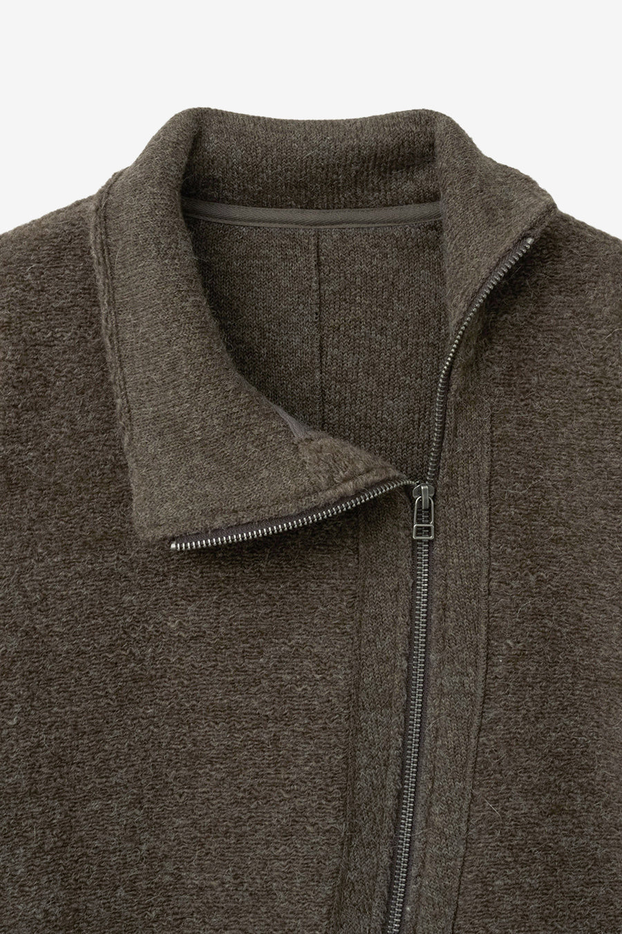 Insilence - Slanted Zipper Wool Jacket (Brown) product image 10 | TRAB K-Fashion Australia