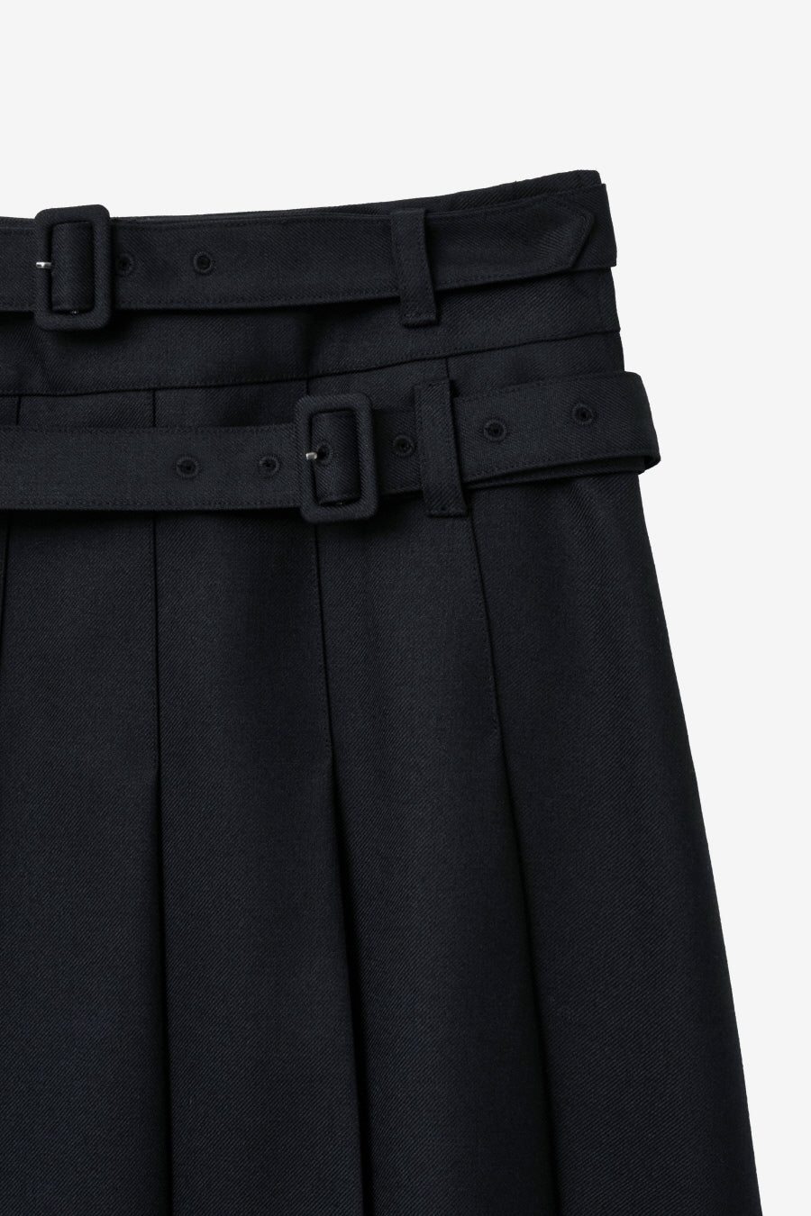 Insilence - Double-belted pleated skirt (Black) product image 10 | TRAB K-Fashion Australia