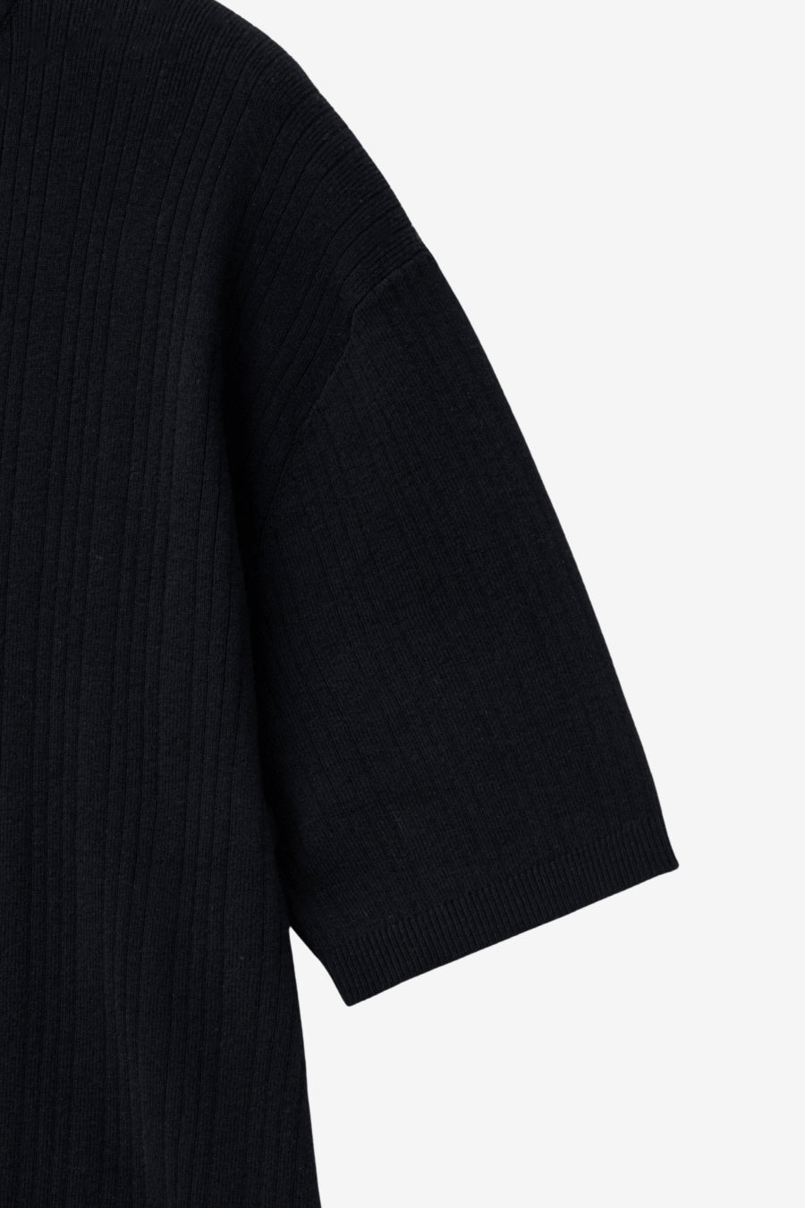Insilence - Ribbed Henley Neck Half Knit (Black) product image 10 | TRAB K-Fashion Australia