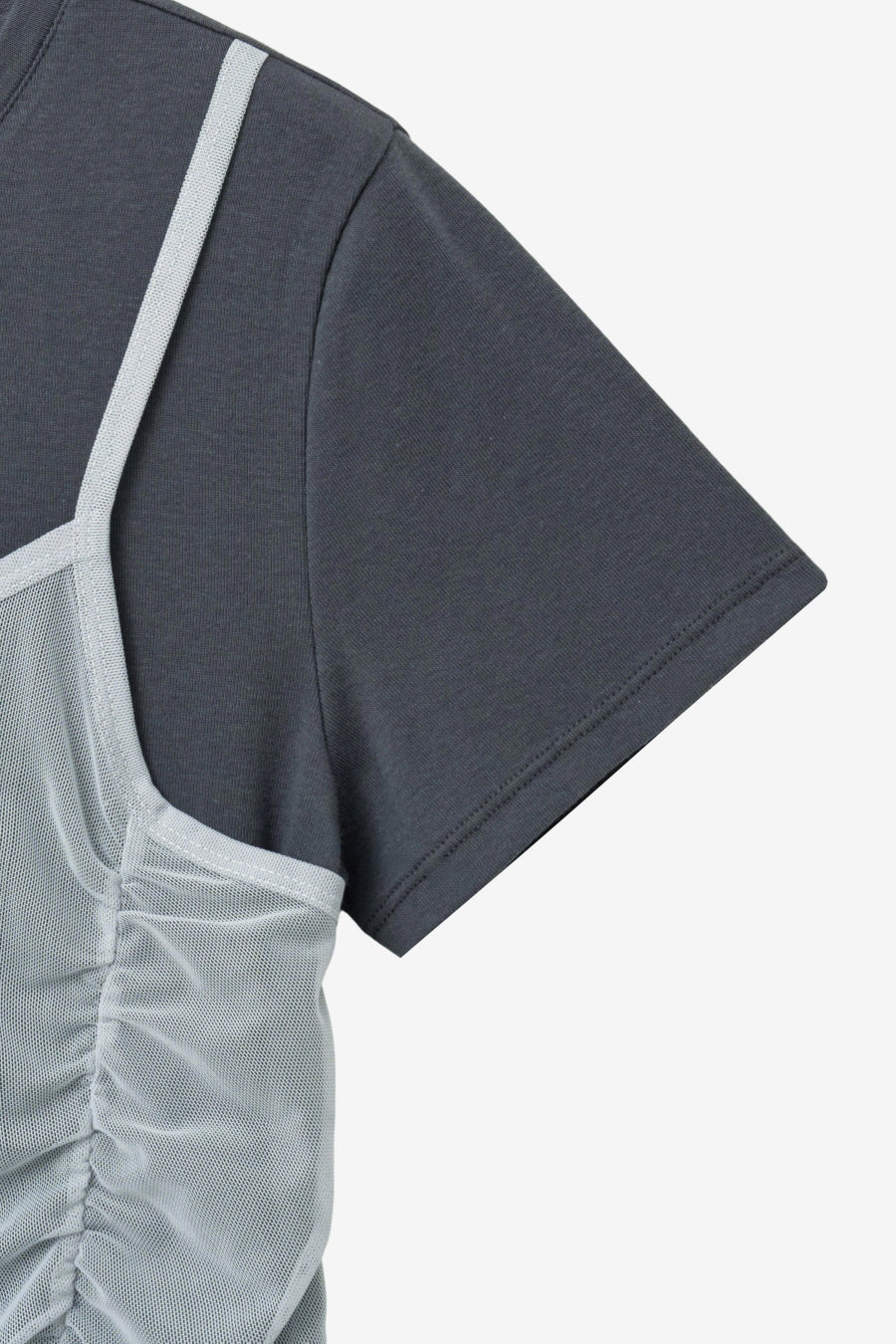 Insilence - Mesh Layered Short Sleeve (Ash Blue) product image 10 | TRAB K-Fashion Australia