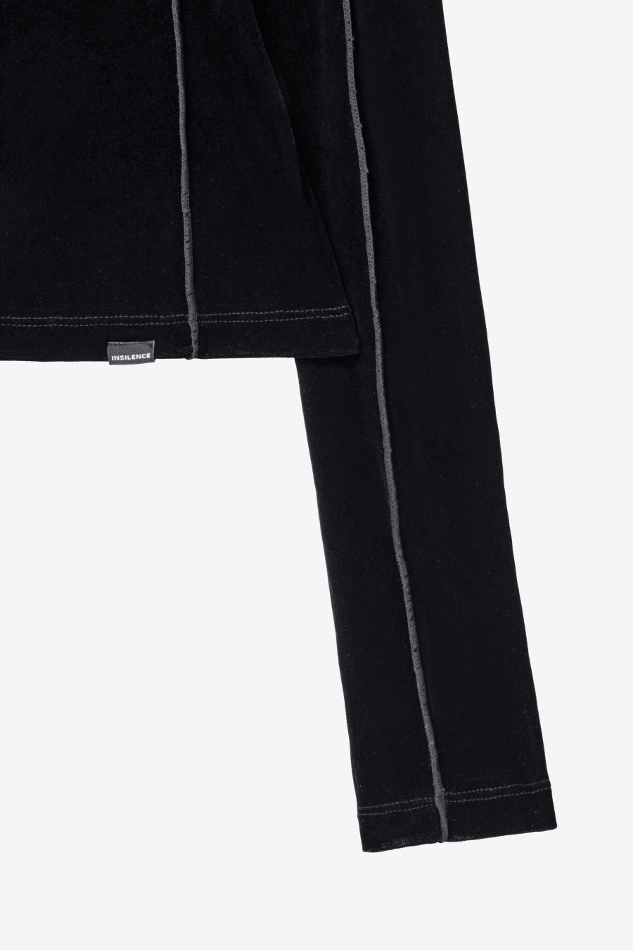 Insilence - Velvet Mesh Turtleneck T-Shirt (Black) product image 10 | TRAB K-Fashion Australia