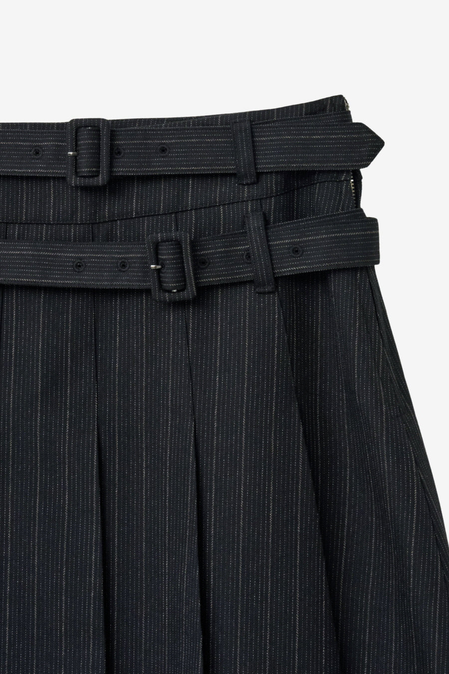 Insilence - Double-Belted Pleated Skirt (Stripe) product image 10 | TRAB K-Fashion Australia