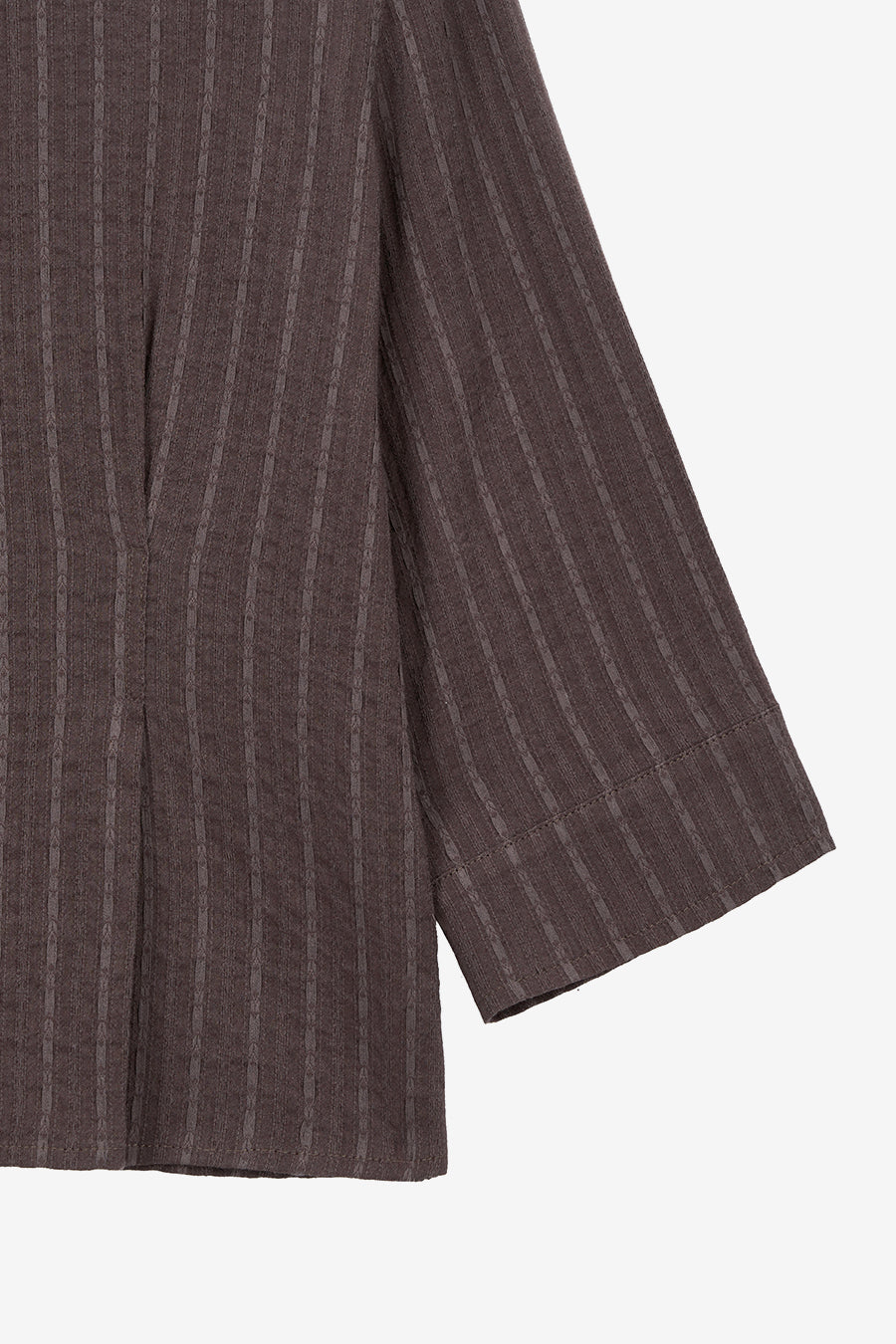 Insilence - Hook Detail Jacquard Shirt (Brown) product image 10 | TRAB K-Fashion Australia
