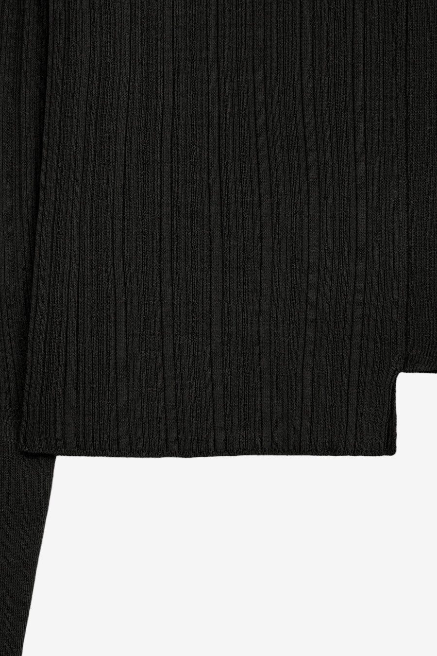 Insilence - Unbalanced Mixed Knit (Black) product image 10 | TRAB K-Fashion Australia