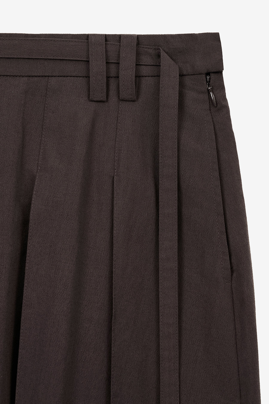 Insilence - Low Cotton Pleated Skirt (Brown) product image 10 | TRAB K-Fashion Australia