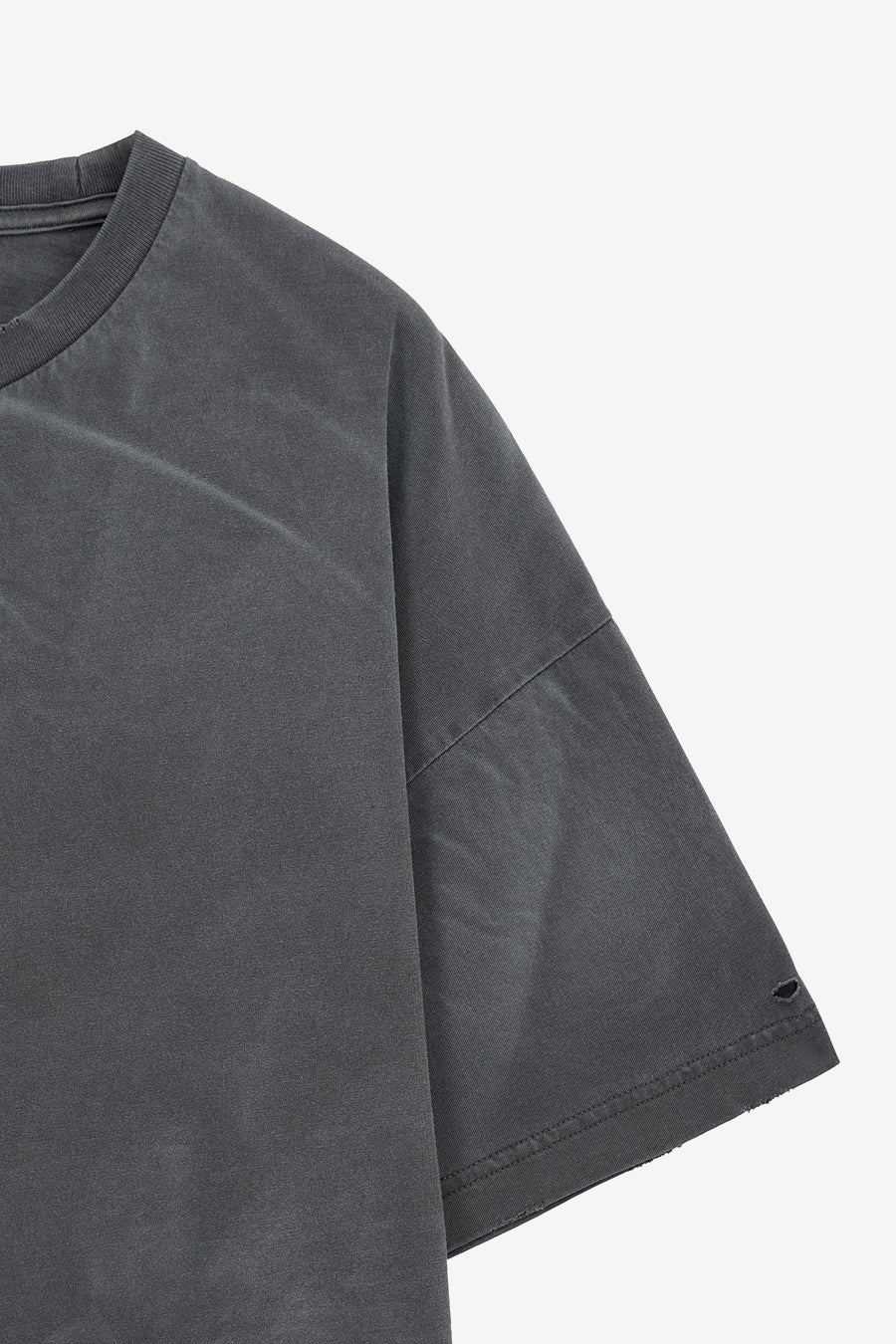 Insilence - Distressed Crop Box Fit T-Shirt (Charcoal) product image 10 | TRAB K-Fashion Australia