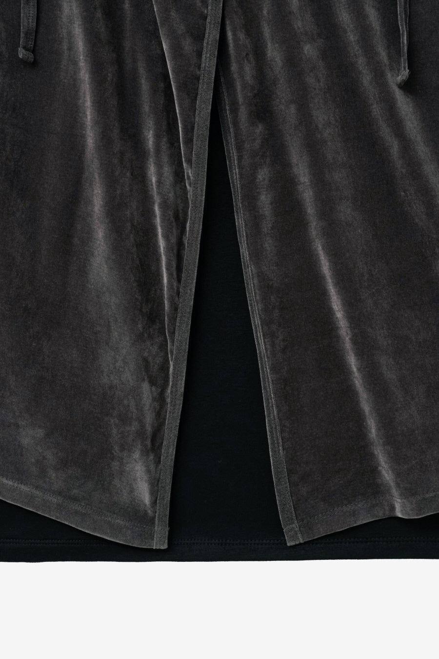 Insilence - Layered Velour Wrap Skirt (Charcoal) product image 12 | TRAB K-Fashion Australia