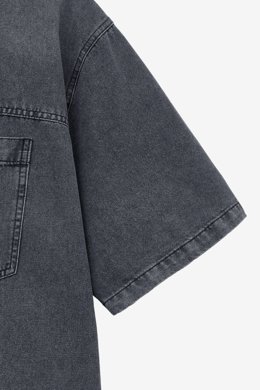 Insilence - Slash Washing Denim Shirt (Washed Grey) product image 10 | TRAB K-Fashion Australia