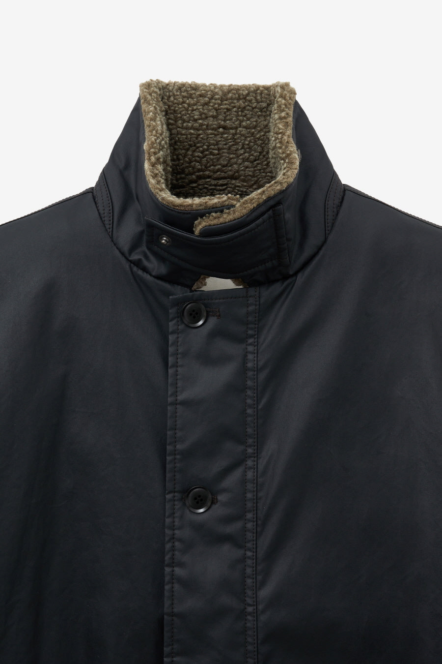 Insilence - Waxed Cotton Shearling Deck Jacket (Black) product image 10 | TRAB K-Fashion Australia