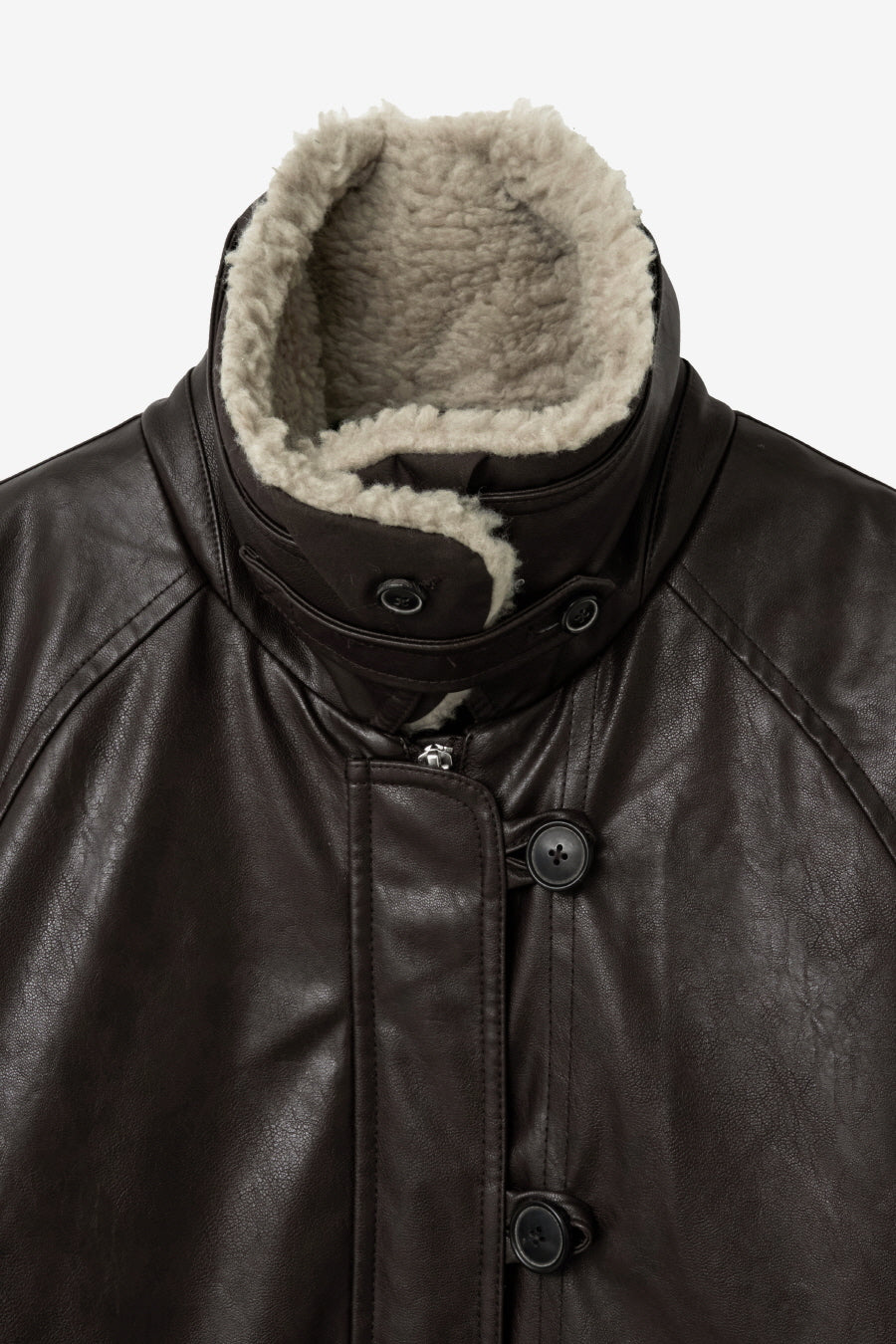 Insilence - Aviator Faux Leather Jacket (Brown) product image 10 | TRAB K-Fashion Australia