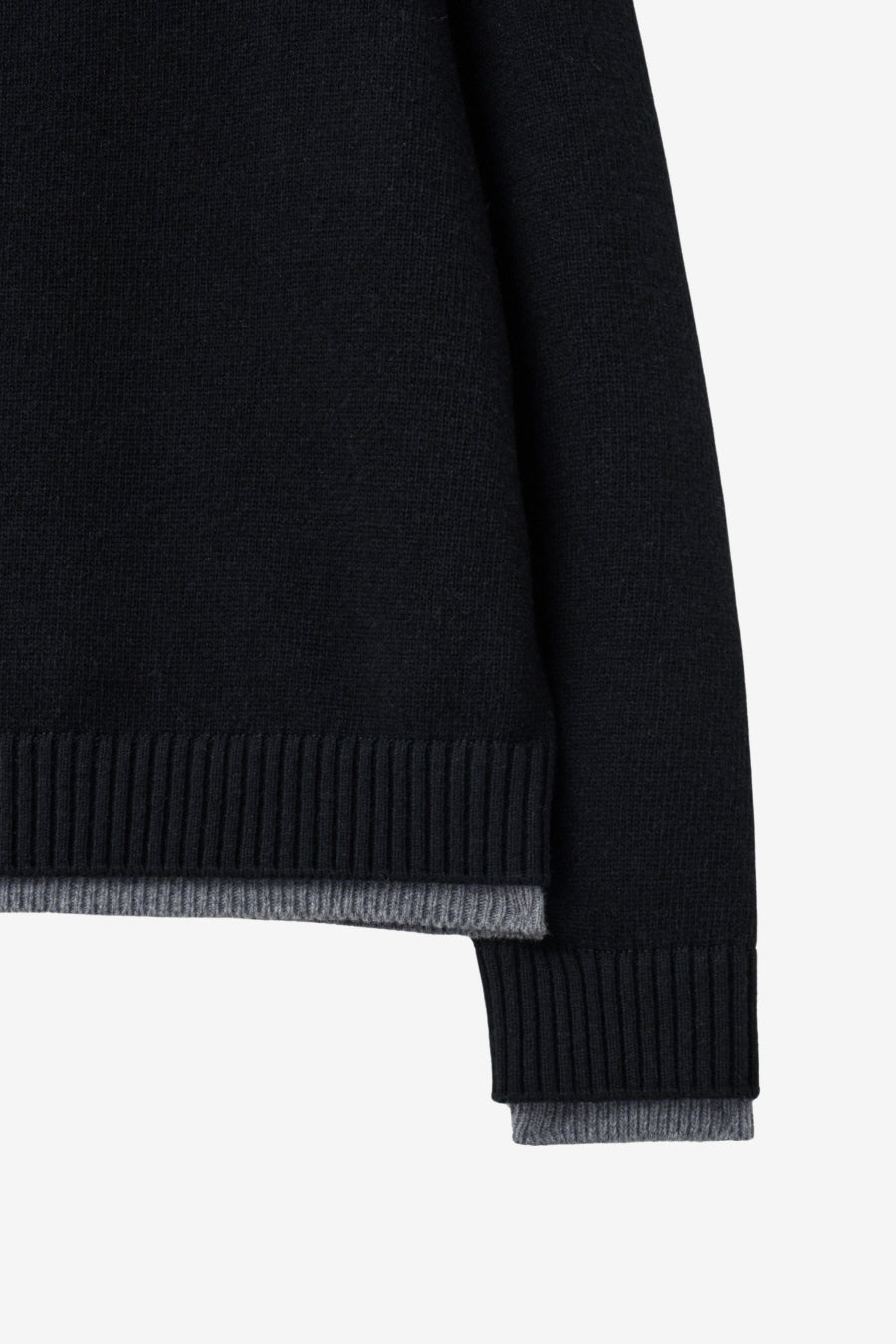 Insilence - Double-layered Henley Neck Knit (Black) product image 10 | TRAB K-Fashion Australia