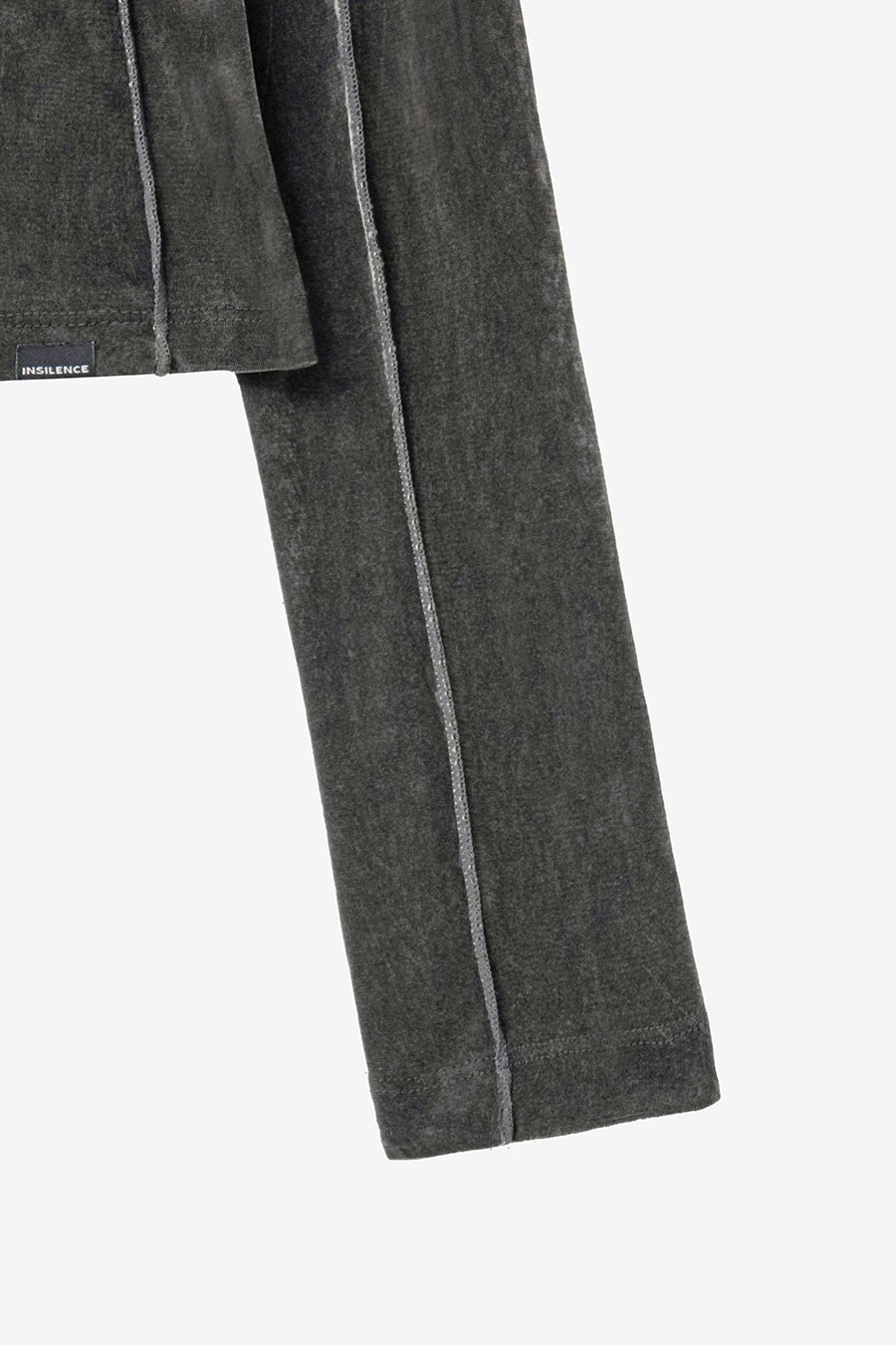 Insilence - Velvet Mesh Turtleneck T-Shirt (Charcoal) product image 10 | TRAB K-Fashion Australia