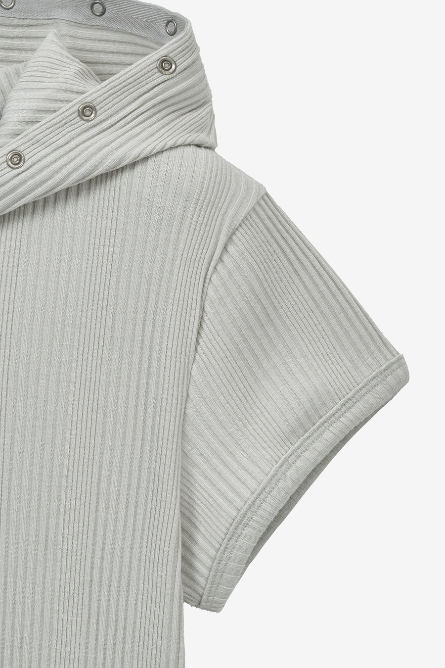 Insilence - Slim Snap Hoodie Top (Light Grey) product image 10 | TRAB K-Fashion Australia
