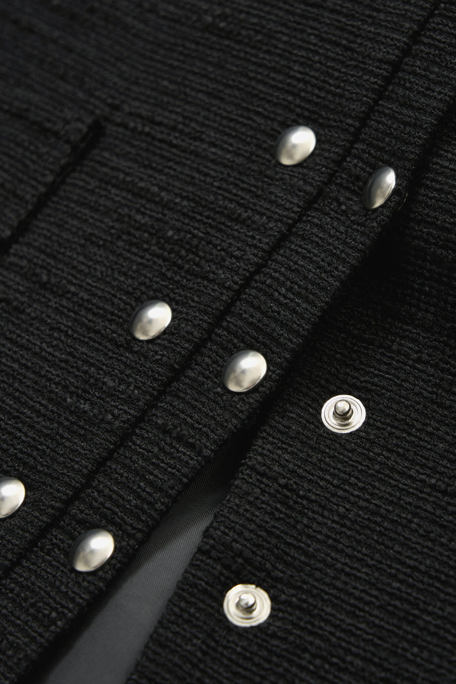 Insilence - Snap Detail Tweed Jacket (Black) product image 10 | TRAB K-Fashion Australia