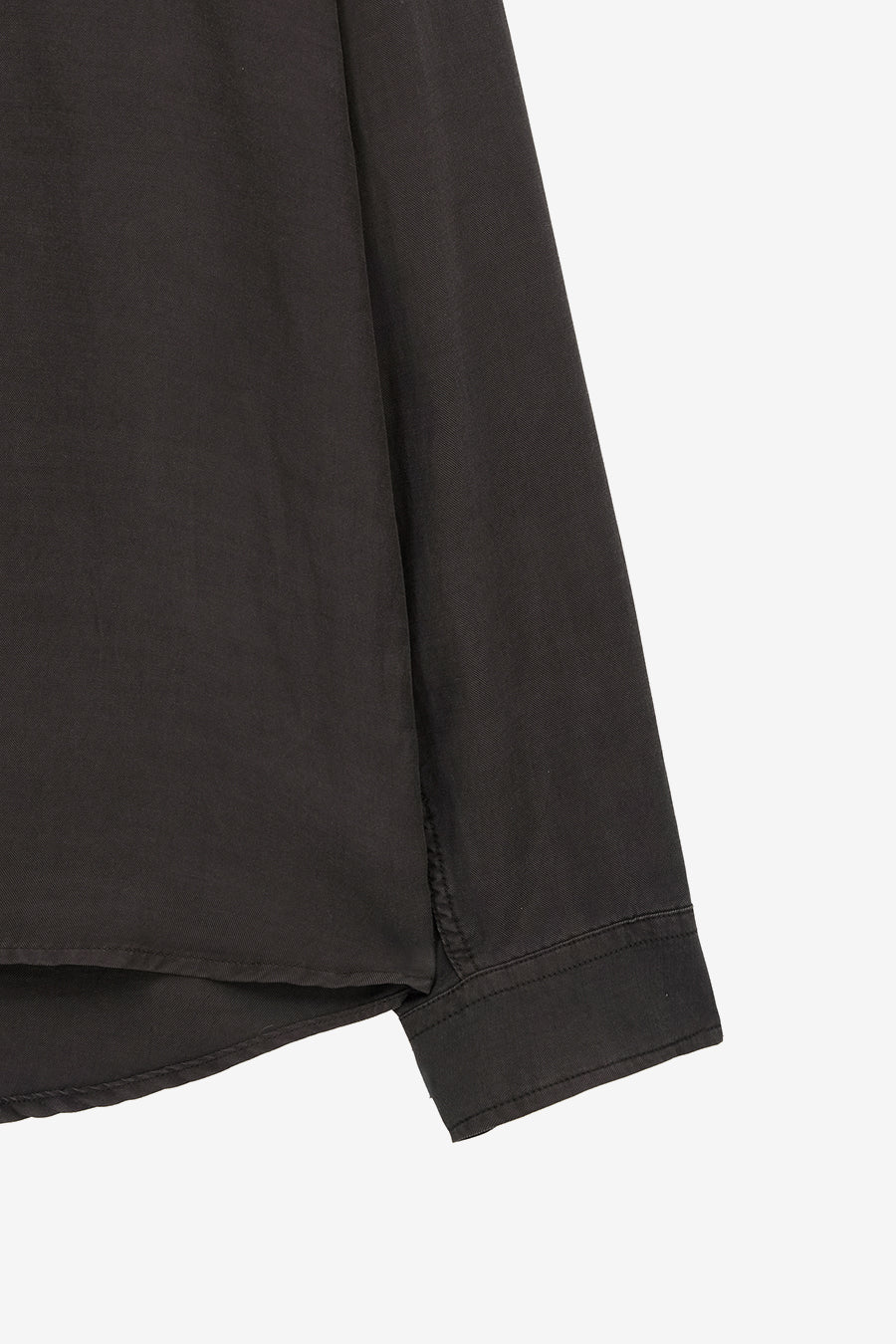 Insilence - Tencel gabardine open-collar shirt (Dark Brown) product image 10 | TRAB K-Fashion Australia