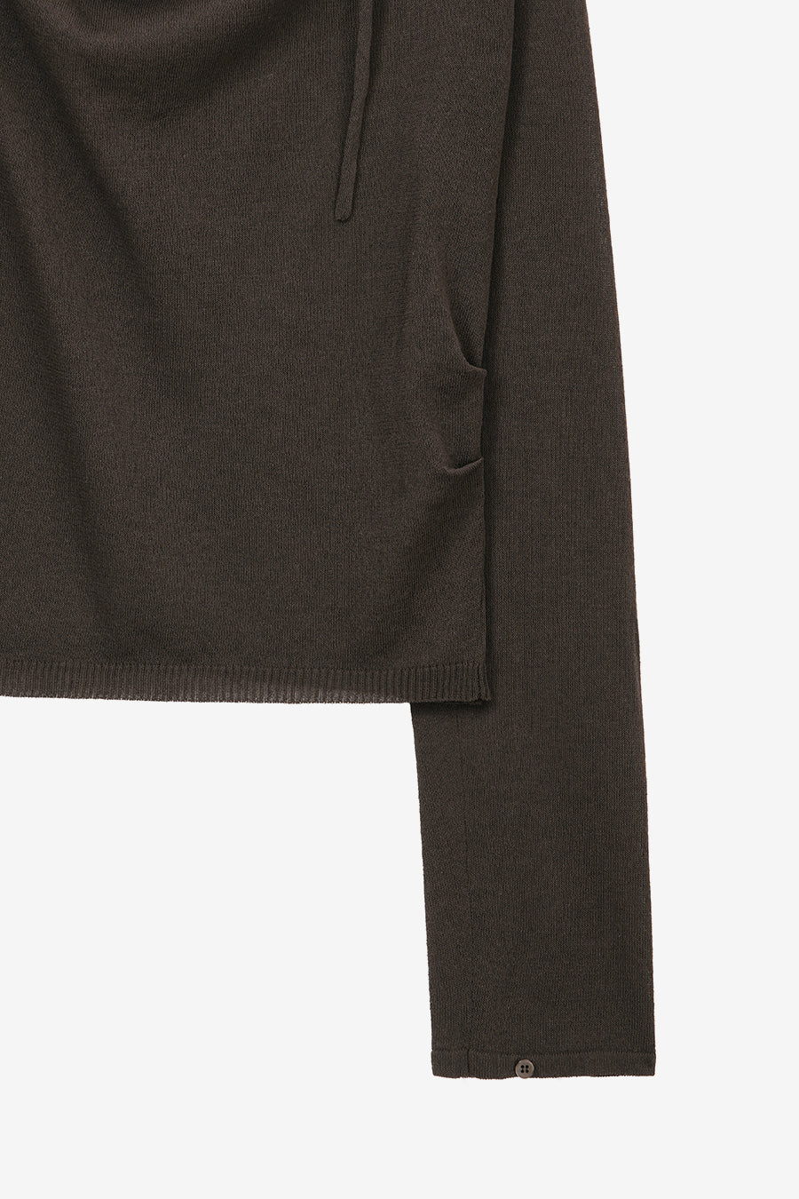 Insilence - Cowl Neck Hooded Knit (Brown) product image 12 | TRAB K-Fashion Australia