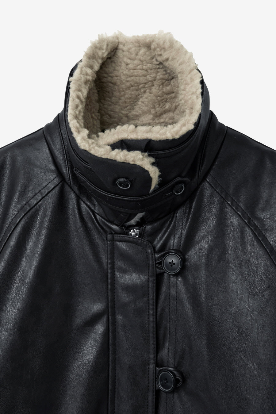 Insilence - Aviator Faux Leather Jacket (Black) product image 10 | TRAB K-Fashion Australia