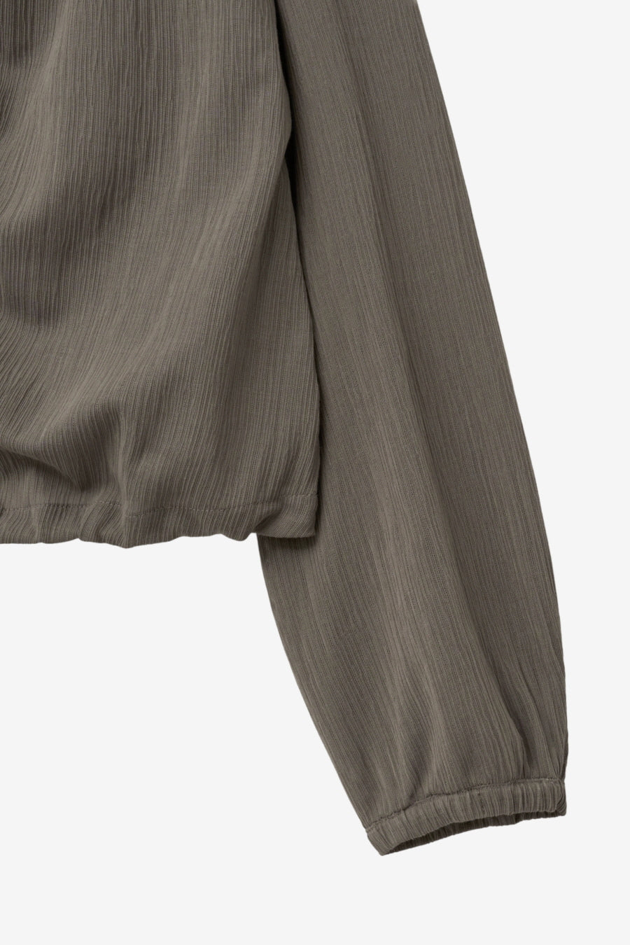 Insilence - Textured Shirring Hooded Shacket (Khaki) product image 10 | TRAB K-Fashion Australia