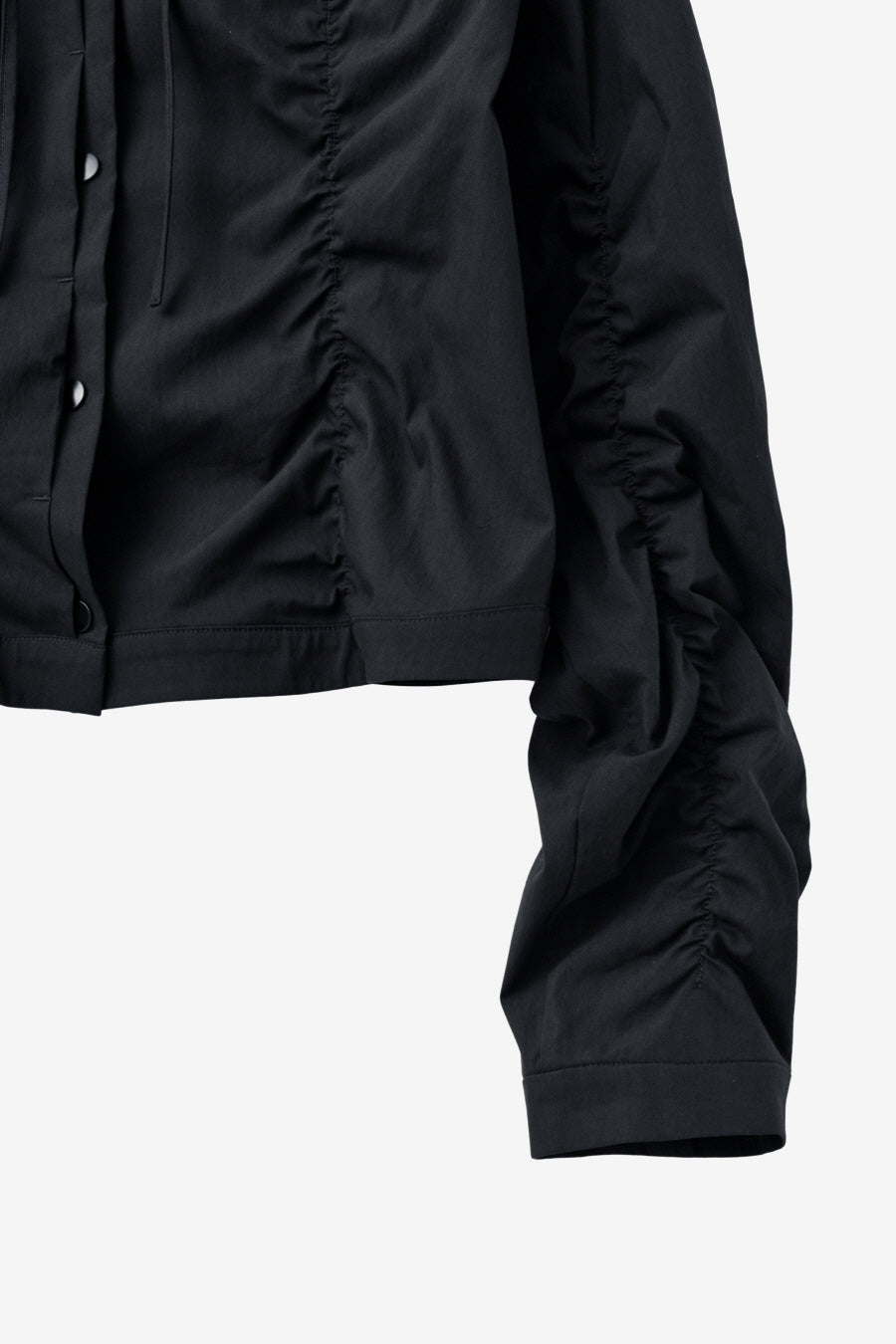 Insilence - Shirring Nylon Cotton Shacket (Black) product image 10 | TRAB K-Fashion Australia