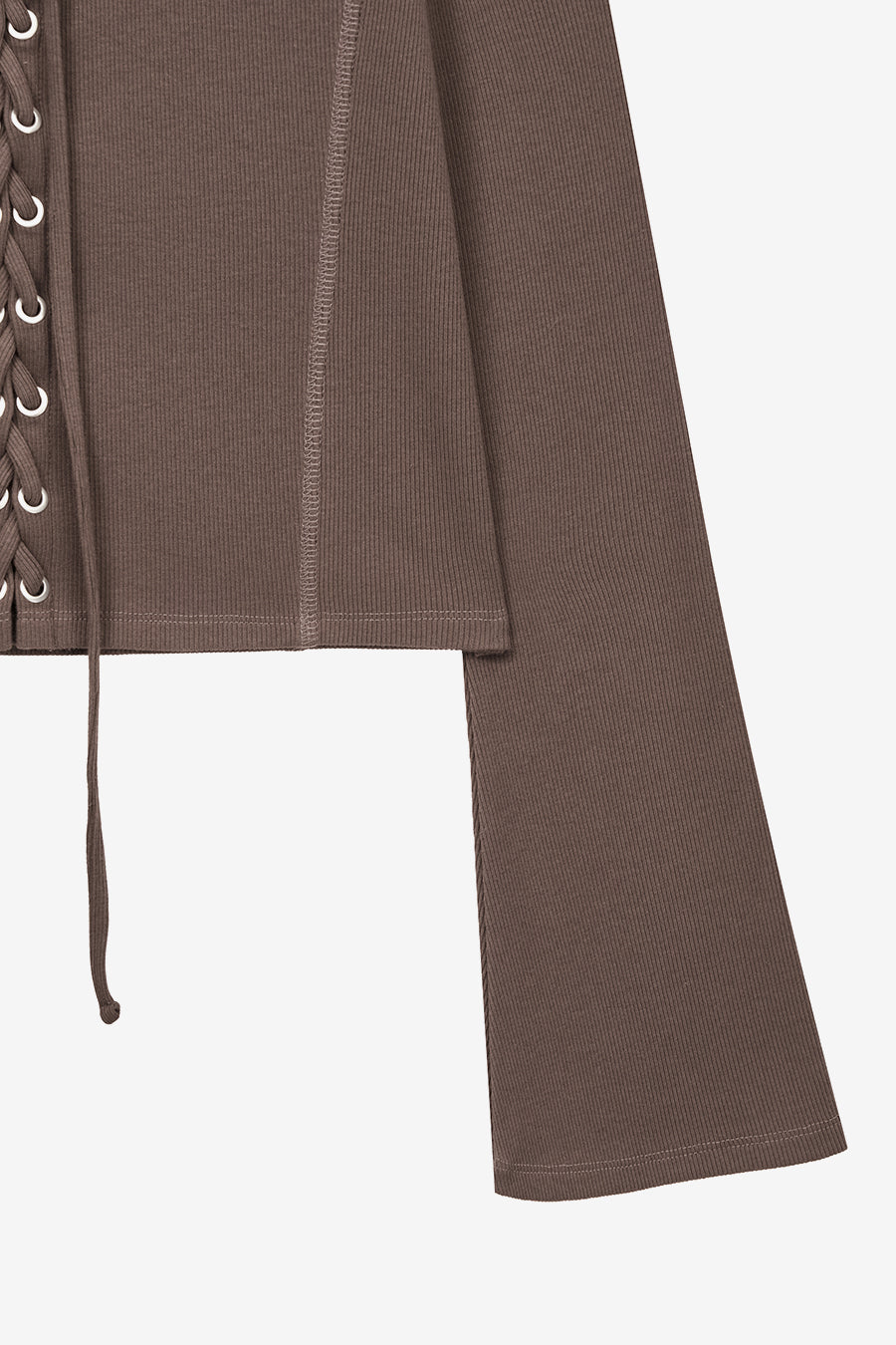 Insilence - Lace-up long sleeve (Brown) product image 12 | TRAB K-Fashion Australia