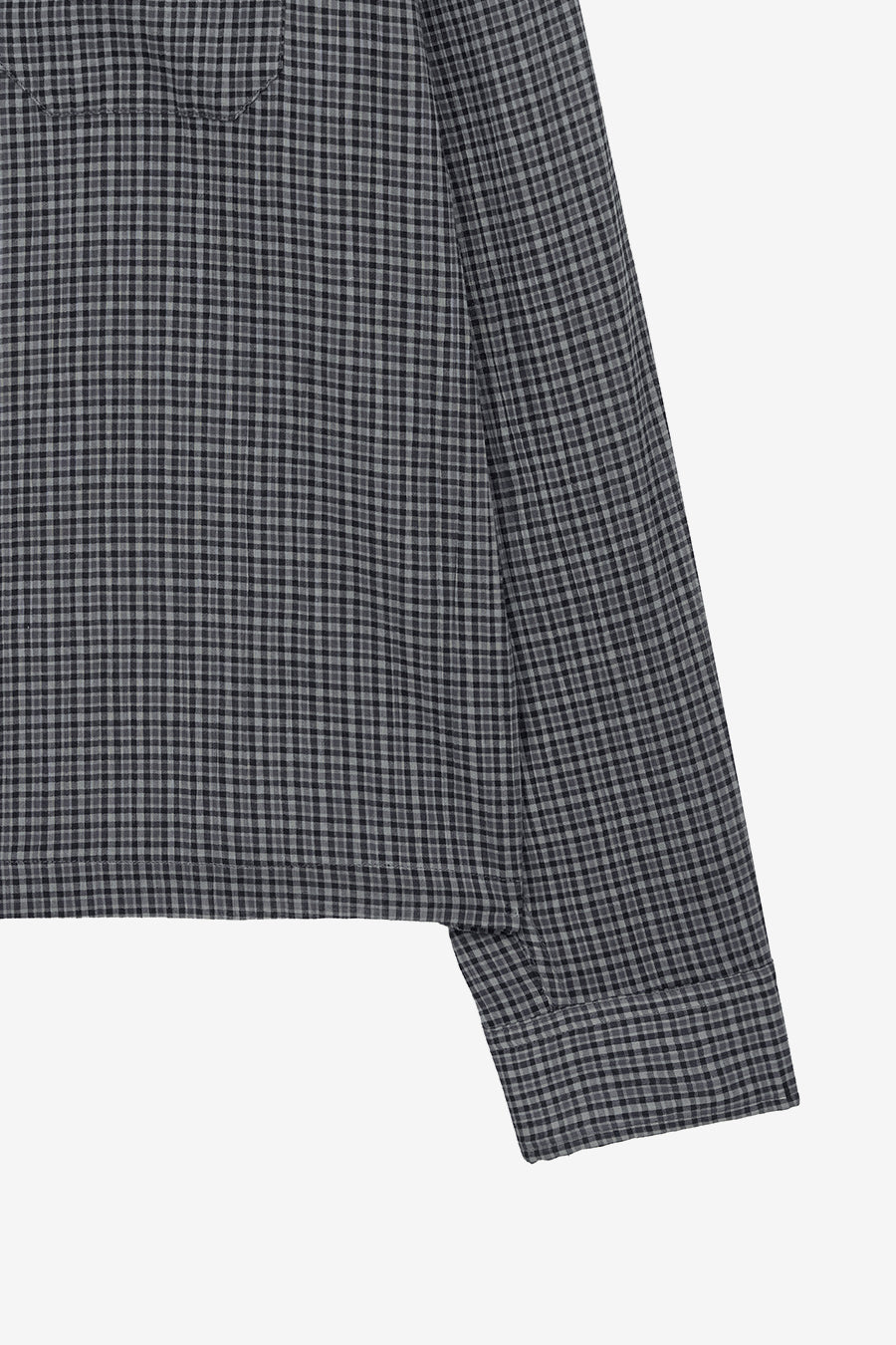 Insilence - Lightweight Crop Check Shirt (Dark Grey) product image 10 | TRAB K-Fashion Australia