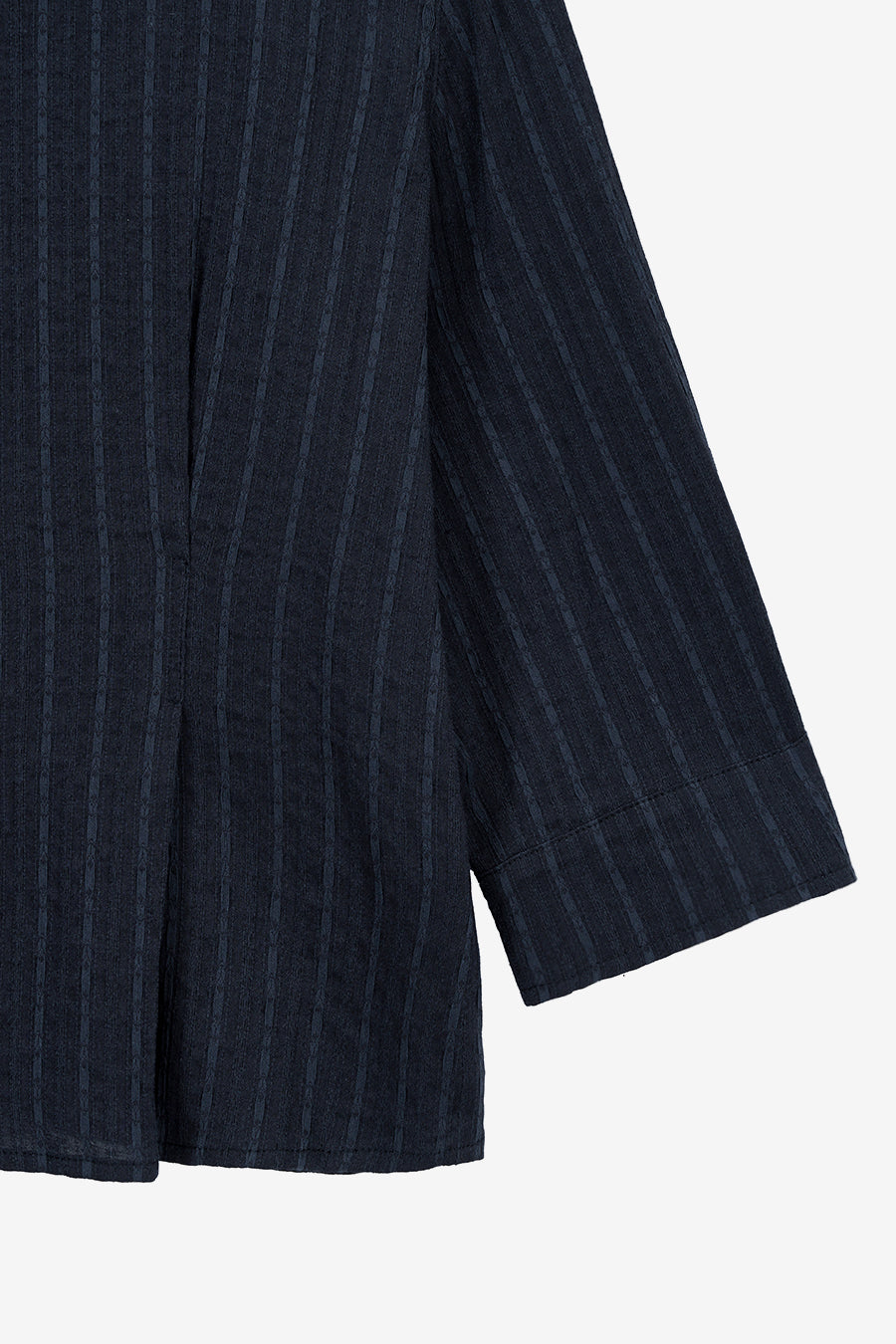 Insilence - Hook Detail Jacquard Shirt (Navy) product image 10 | TRAB K-Fashion Australia