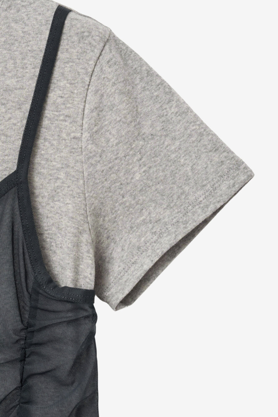 Insilence - Mesh Layered Short Sleeve (Melange Grey) product image 10 | TRAB K-Fashion Australia