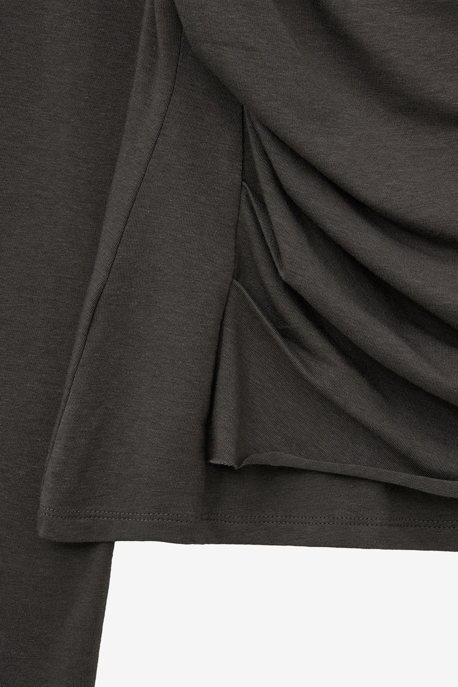 Insilence - Draping Boat Neck Long Sleeve (Charcoal) product image 10 | TRAB K-Fashion Australia