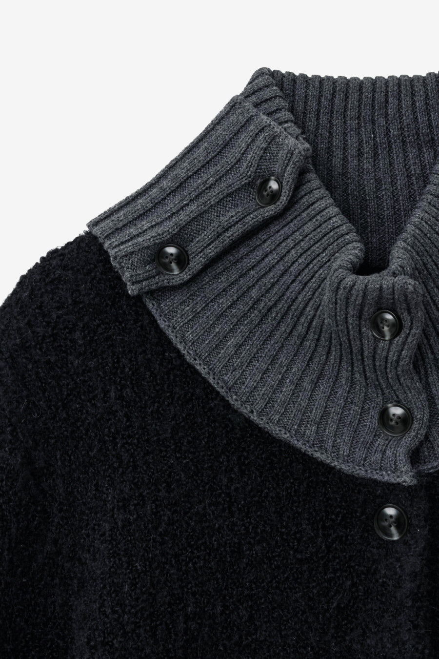Insilence - Detachable Muffler Cardigan (Black) product image 10 | TRAB K-Fashion Australia