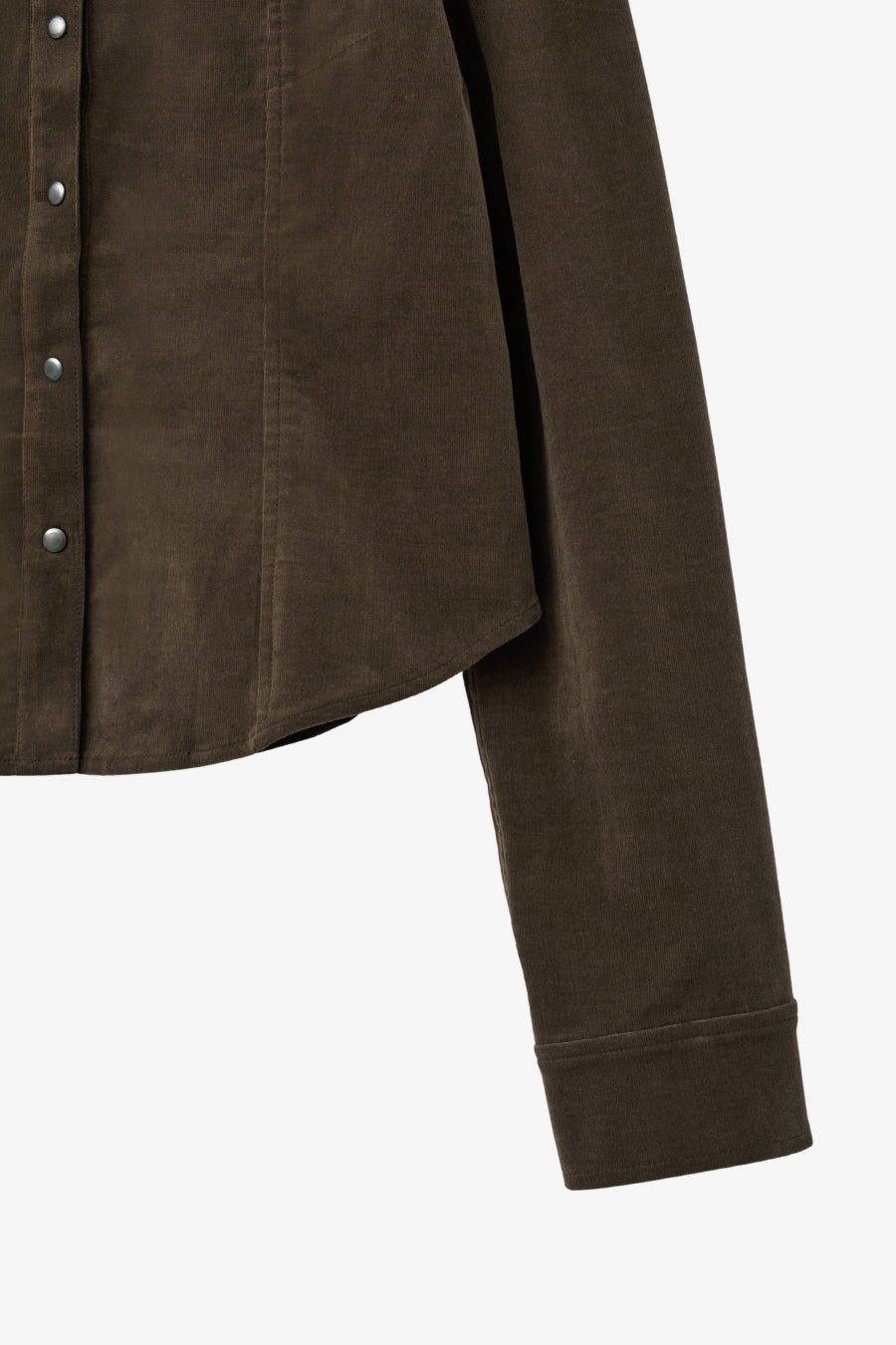 Insilence - Corduroy Snap Shirt (Brown) product image 10 | TRAB K-Fashion Australia