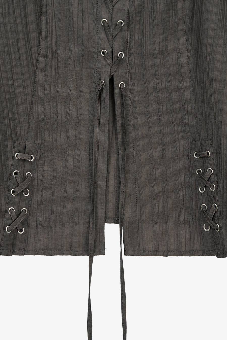 Insilence - Lace-up Strap Shirt (Khaki Brown) product image 10 | TRAB K-Fashion Australia