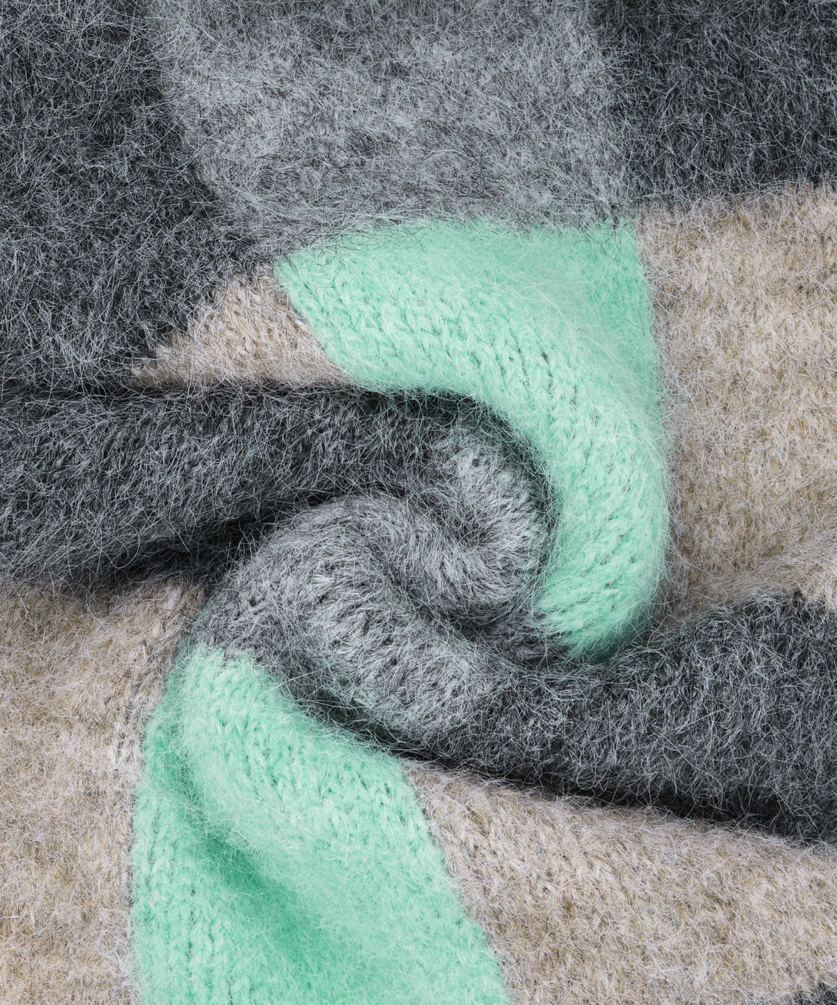 Marithe & Francois Girbaud - Classic Logo Fuzzy Knit Muffler (Mint) product image 4 | TRAB K-Fashion Australia
