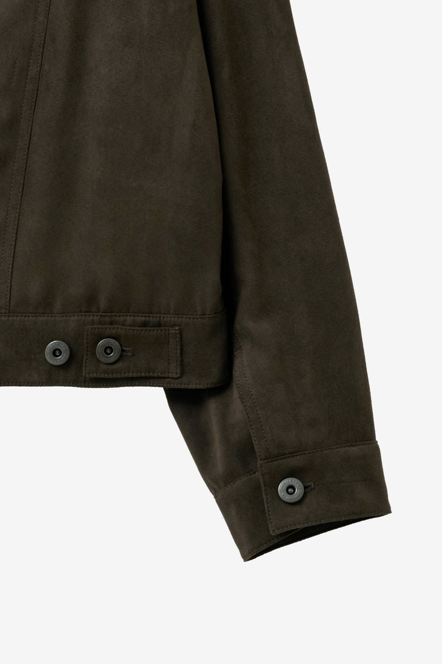 Insilence - Faux Suede Trucker Jacket (Olive Brown) product image 11 | TRAB K-Fashion Australia