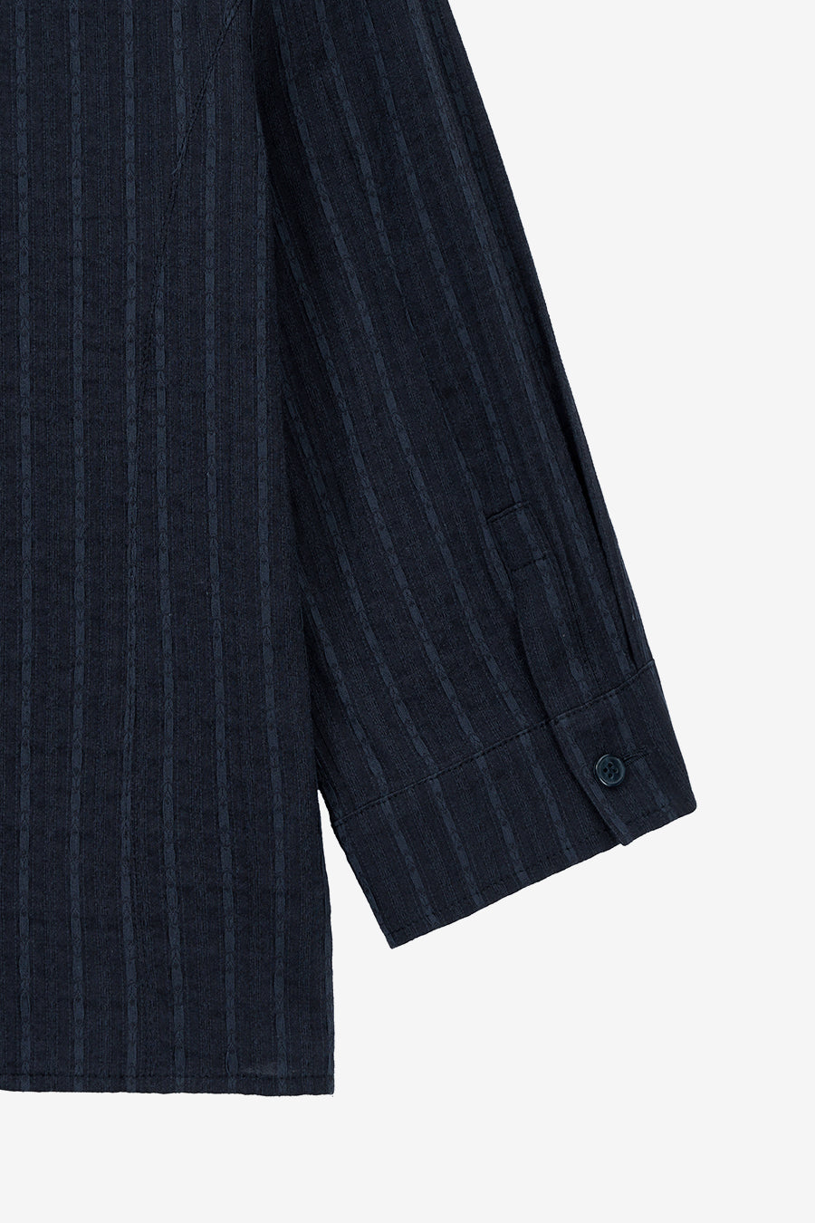 Insilence - Hook Detail Jacquard Shirt (Navy) product image 11 | TRAB K-Fashion Australia