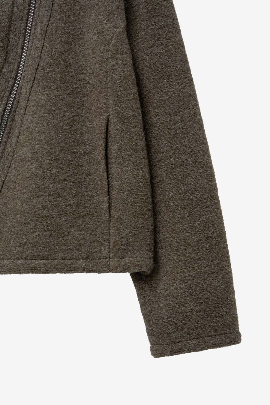 Insilence - Slanted Zipper Wool Jacket (Brown) product image 11 | TRAB K-Fashion Australia