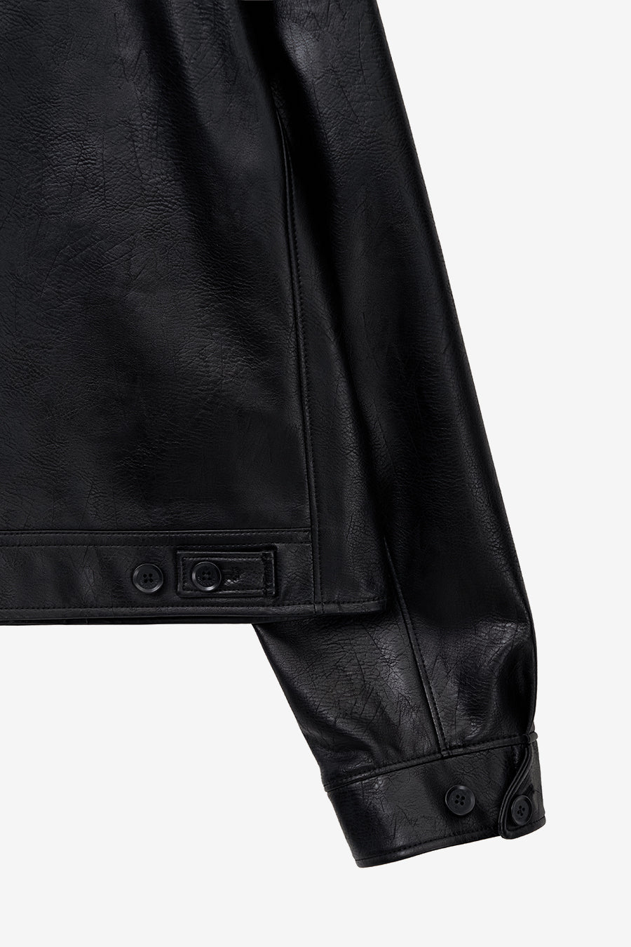 Insilence - Vintage Buckle Faux Leather Jacket (Black) product image 11 | TRAB K-Fashion Australia