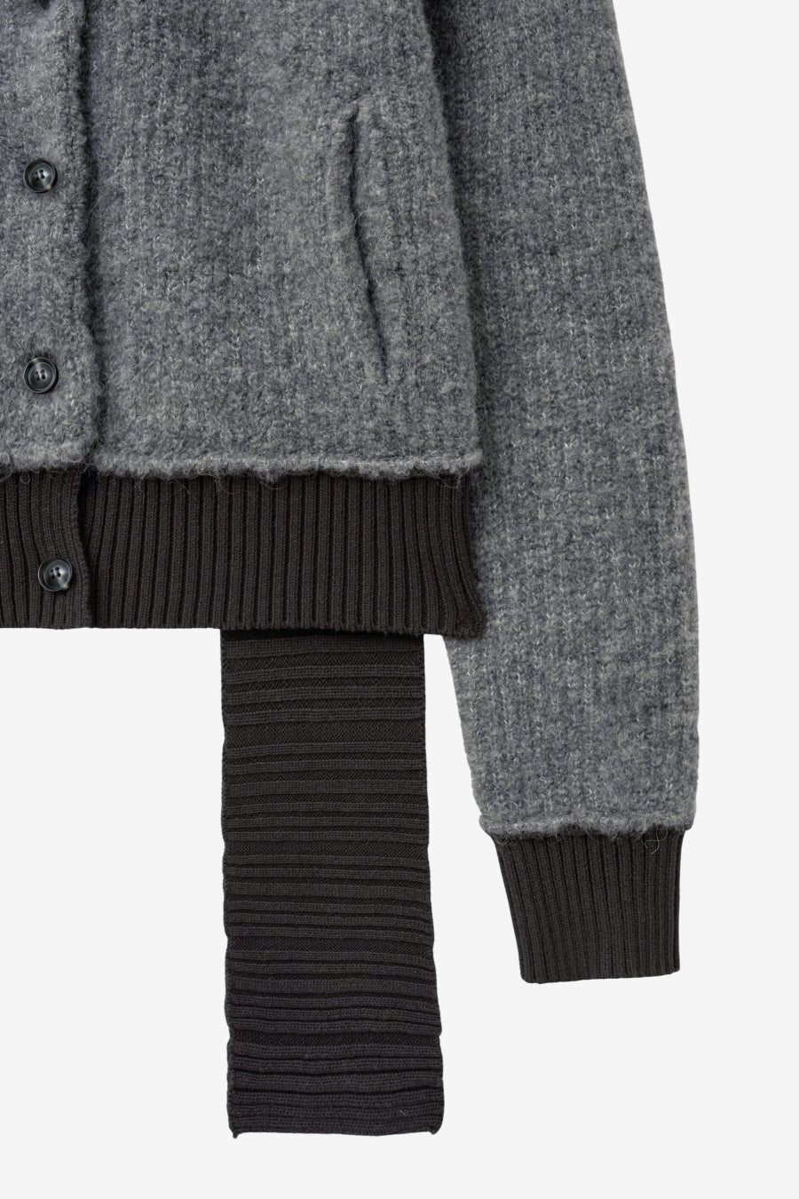 Insilence - Detachable Muffler Cardigan (Charcoal) product image 11 | TRAB K-Fashion Australia
