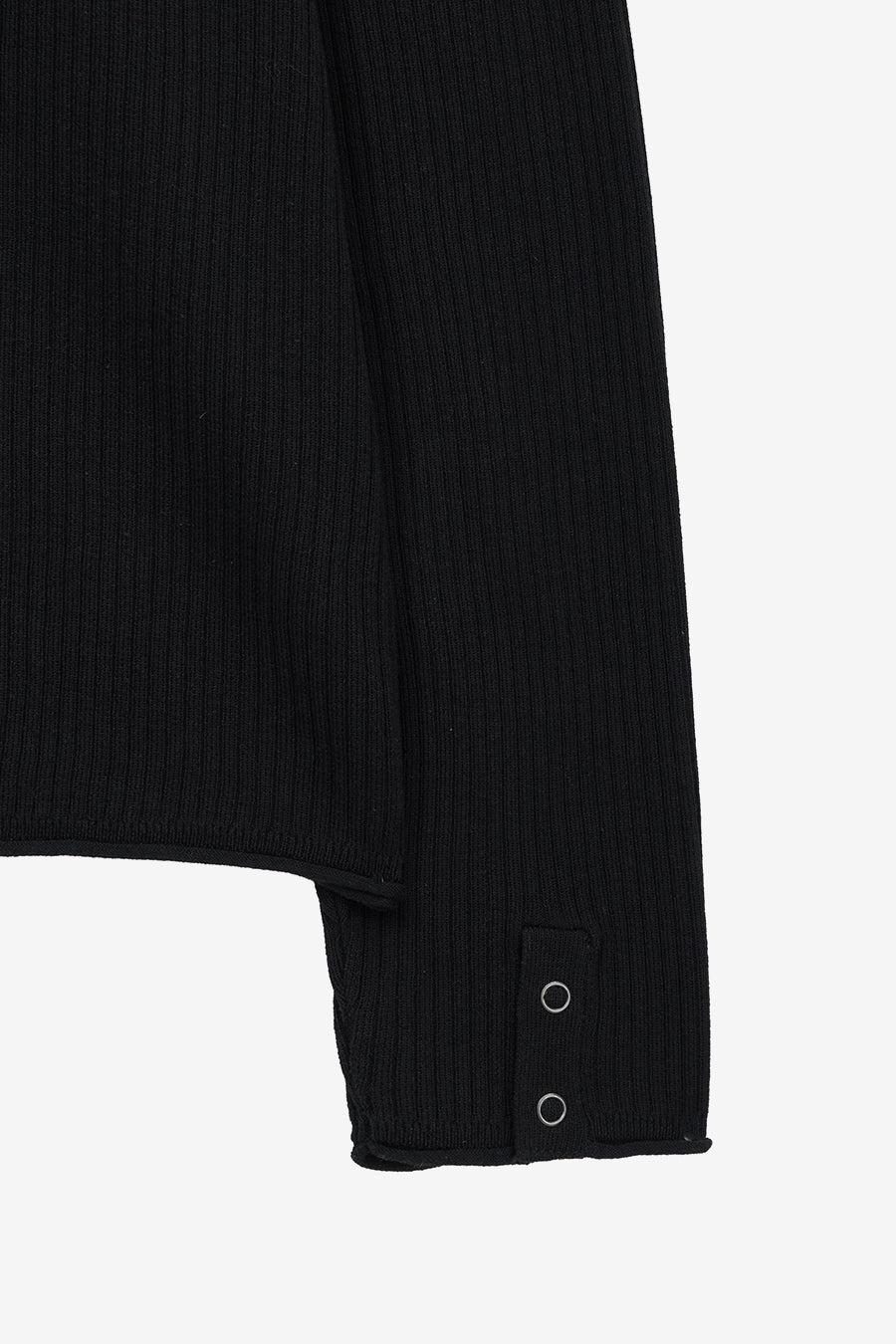 Insilence - Ribbed Henley Neck Knit (Black) product image 11 | TRAB K-Fashion Australia