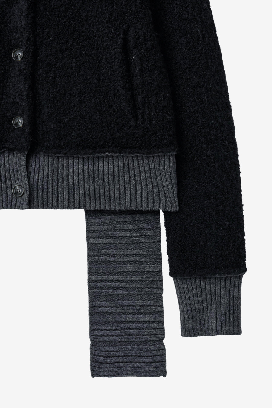 Insilence - Detachable Muffler Cardigan (Black) product image 11 | TRAB K-Fashion Australia