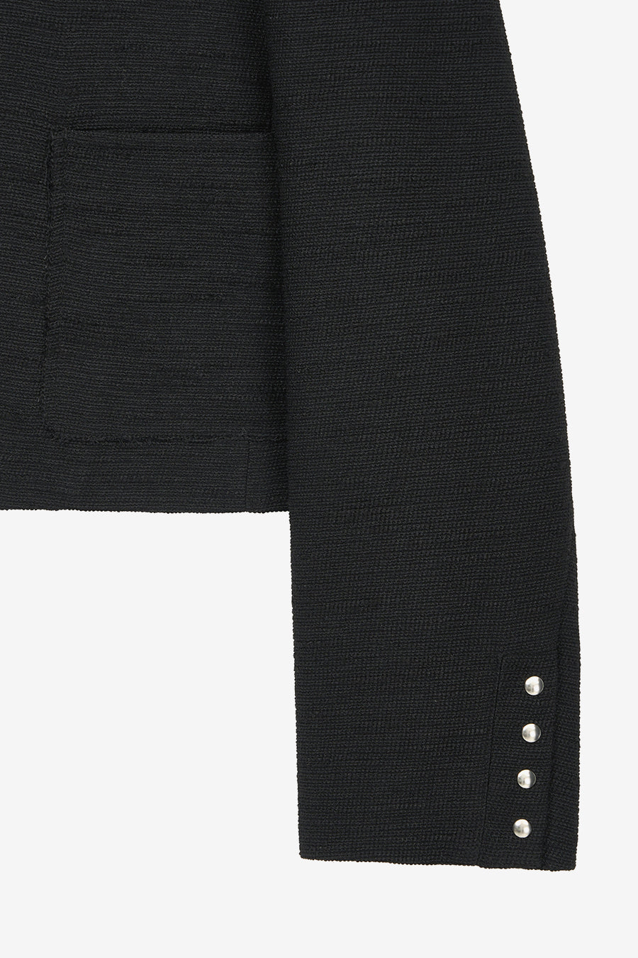 Insilence - Snap Detail Tweed Jacket (Black) product image 11 | TRAB K-Fashion Australia