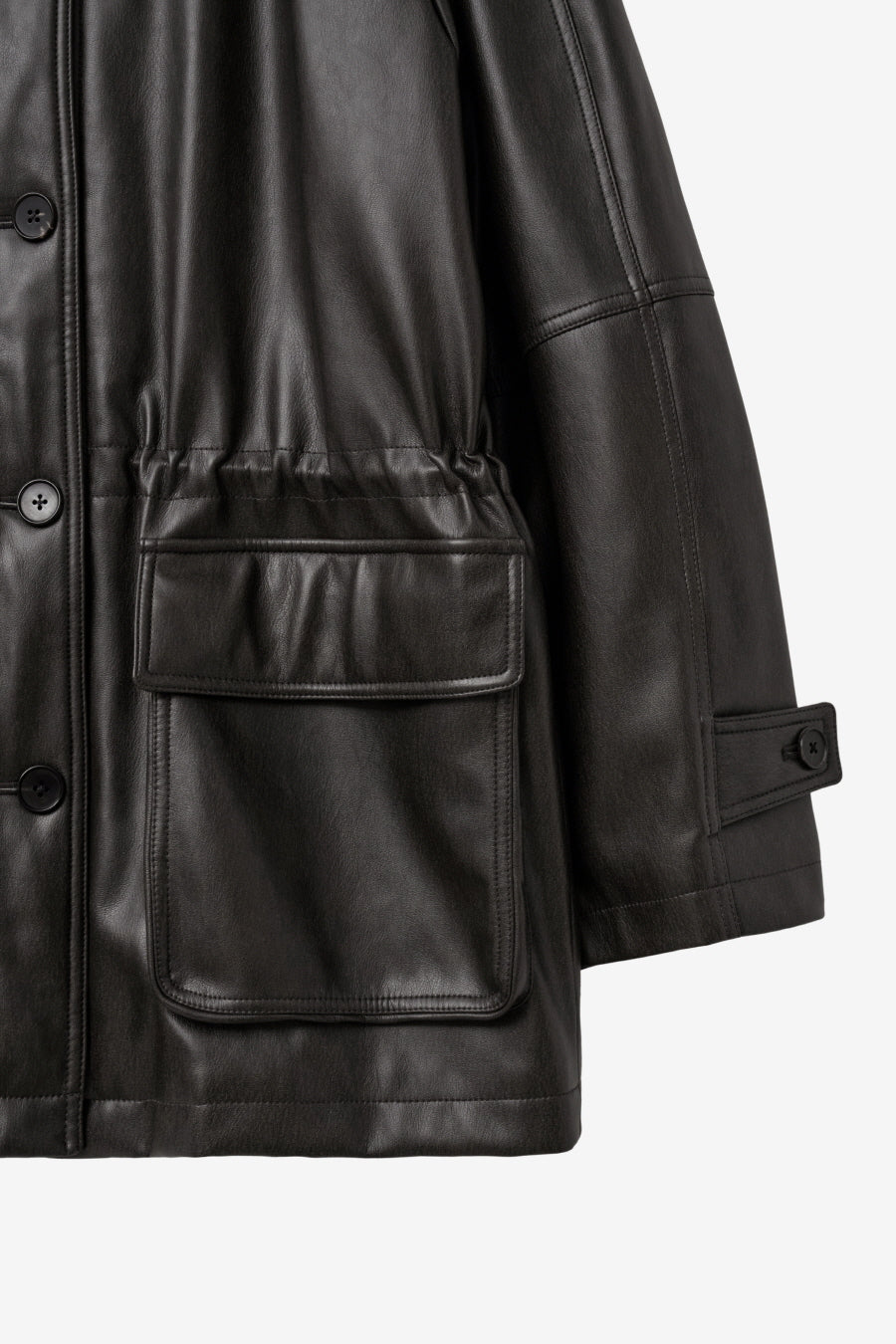Insilence - Vintage Padded Faux Leather Coat (Washed Brown) product image 11 | TRAB K-Fashion Australia