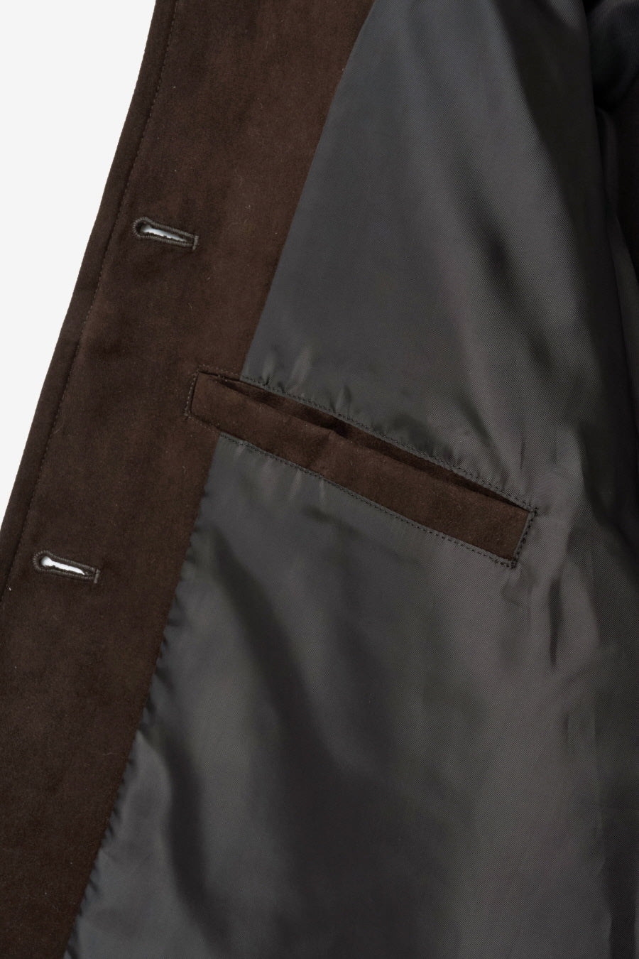 Insilence - Faux Suede Car Coat (Dark Brown) product image 11 | TRAB K-Fashion Australia