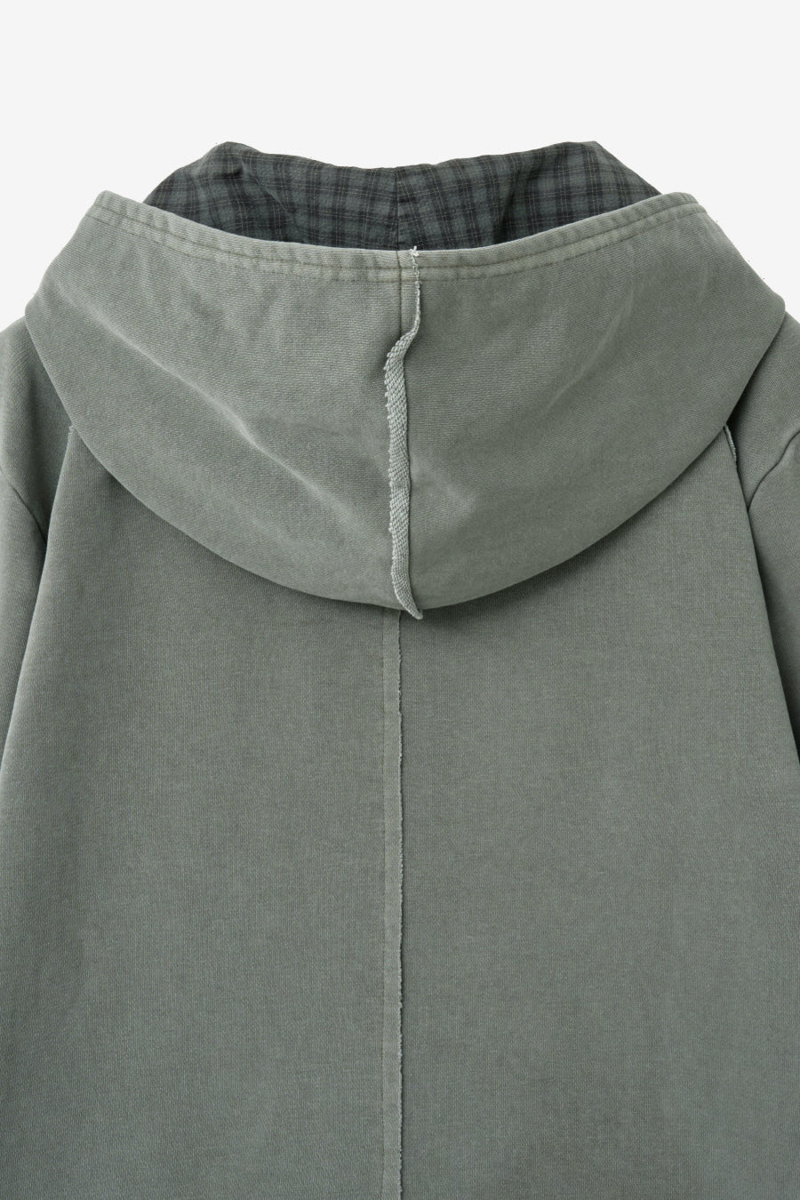 Insilence - Cutoff Washed Button Hoodie (Ash Khaki) product image 11 | TRAB K-Fashion Australia