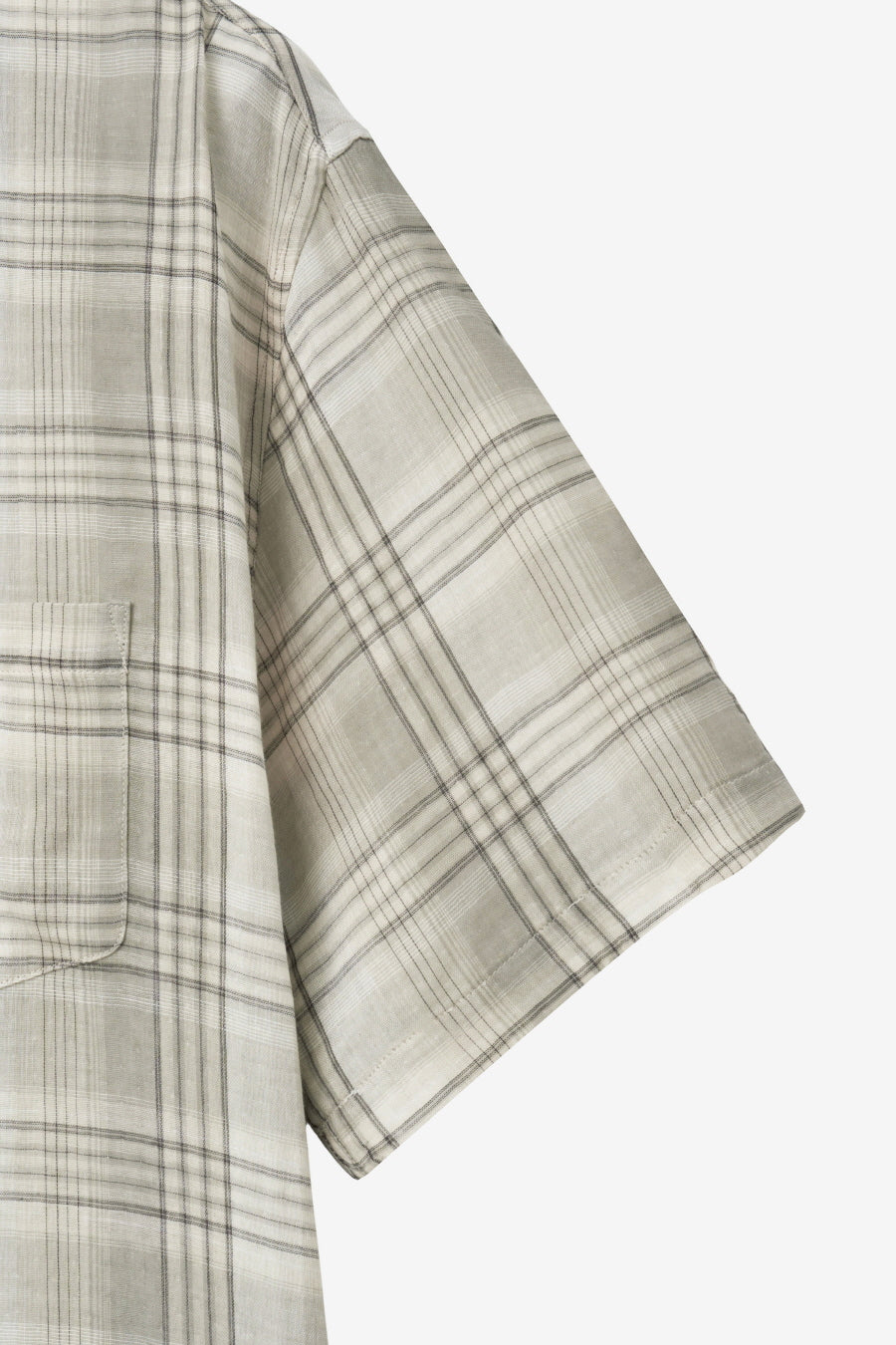 Insilence - Double Cloth Check Shirt (Mint Beige) product image 11 | TRAB K-Fashion Australia