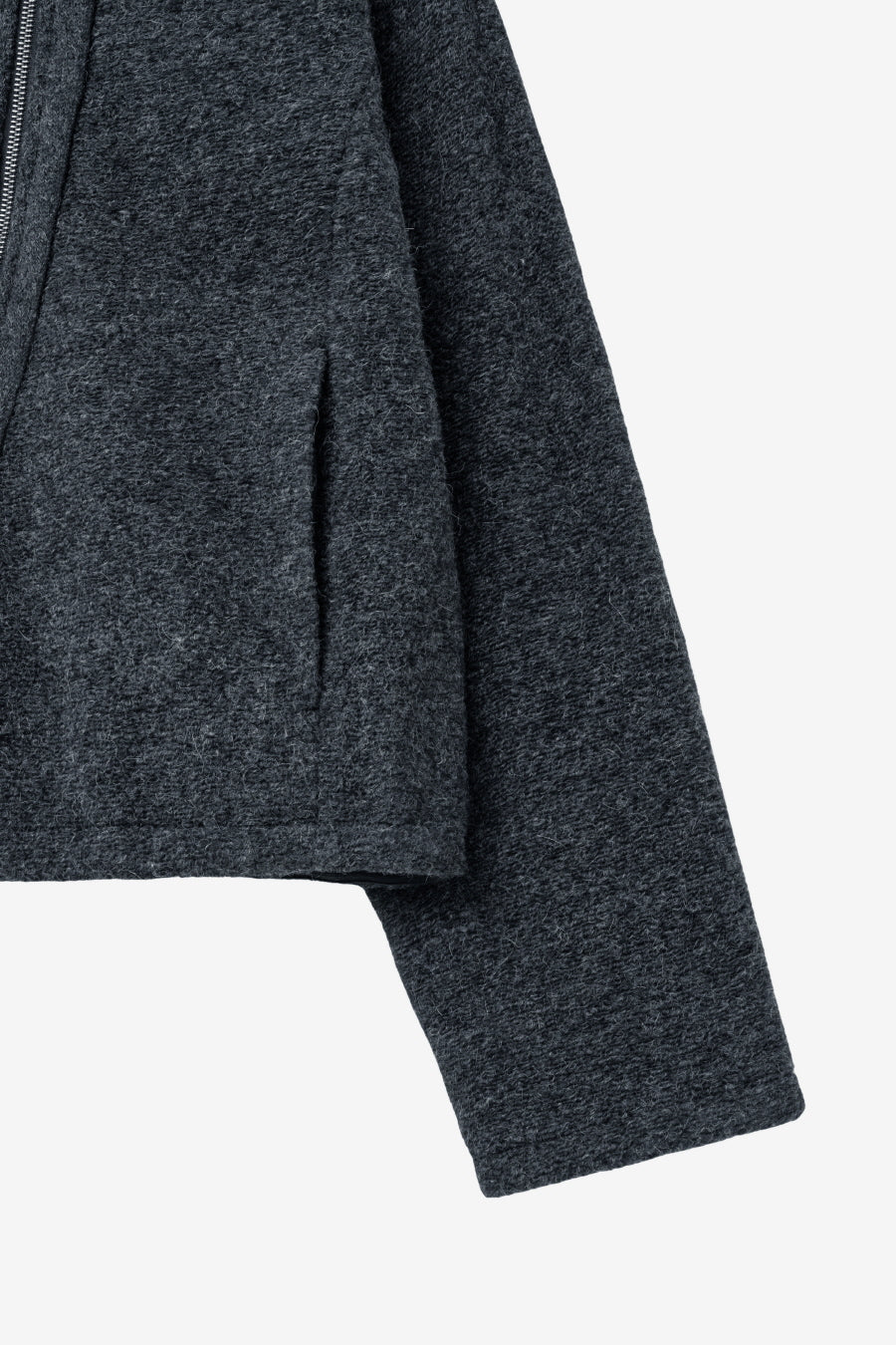 Insilence - Slanted Zipper Wool Jacket (Charcoal) product image 11 | TRAB K-Fashion Australia