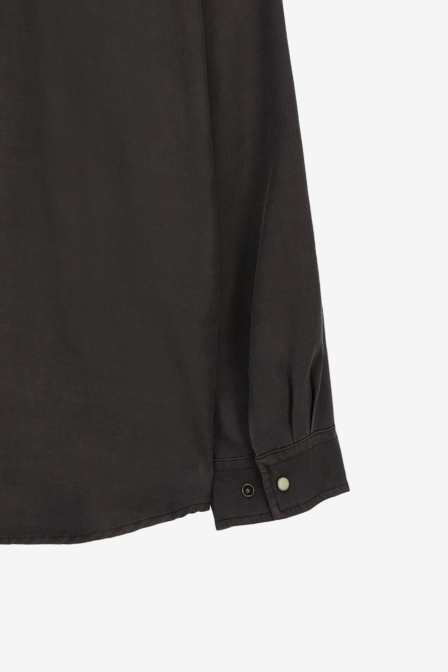 Insilence - Tencel gabardine open-collar shirt (Dark Brown) product image 11 | TRAB K-Fashion Australia