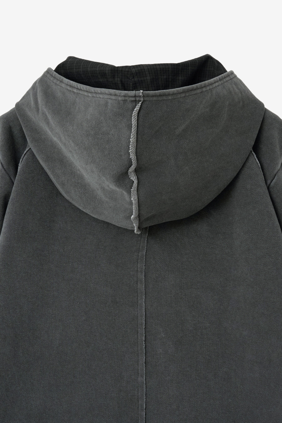 Insilence - Cutoff Washed Button Hoodie (Charcoal) product image 11 | TRAB K-Fashion Australia