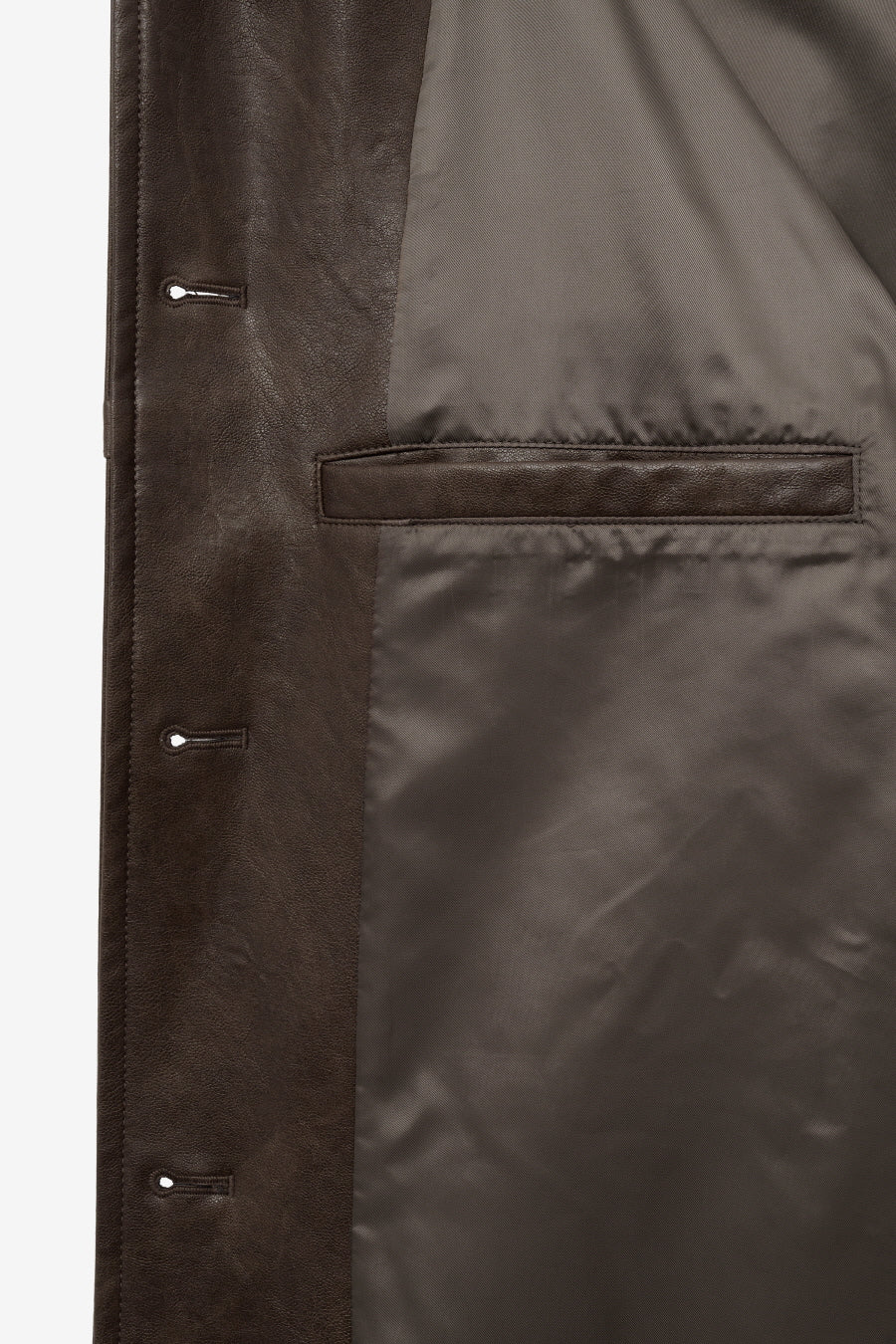 Insilence - Faux Leather Car Coat (Brown) product image 11 | TRAB K-Fashion Australia