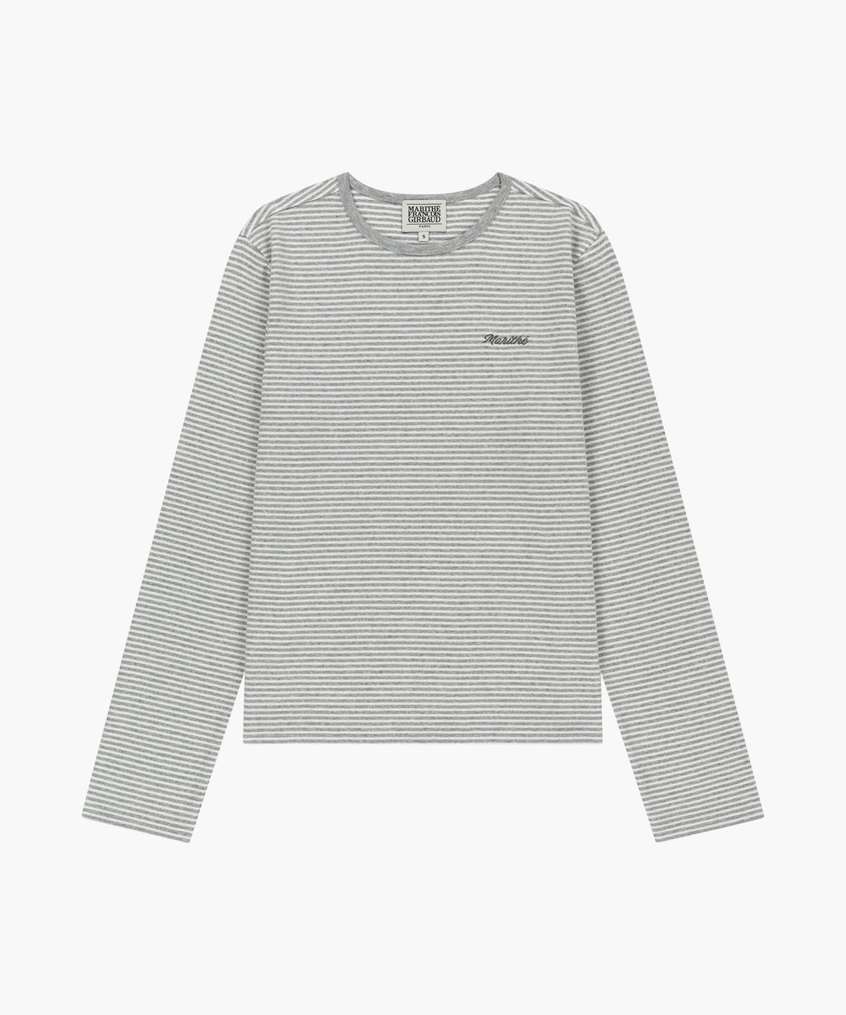 Marithe & Francois Girbaud - Stripe Long Sleeve Tee (Light Heather Gray) product image 5 | TRAB K-Fashion Australia